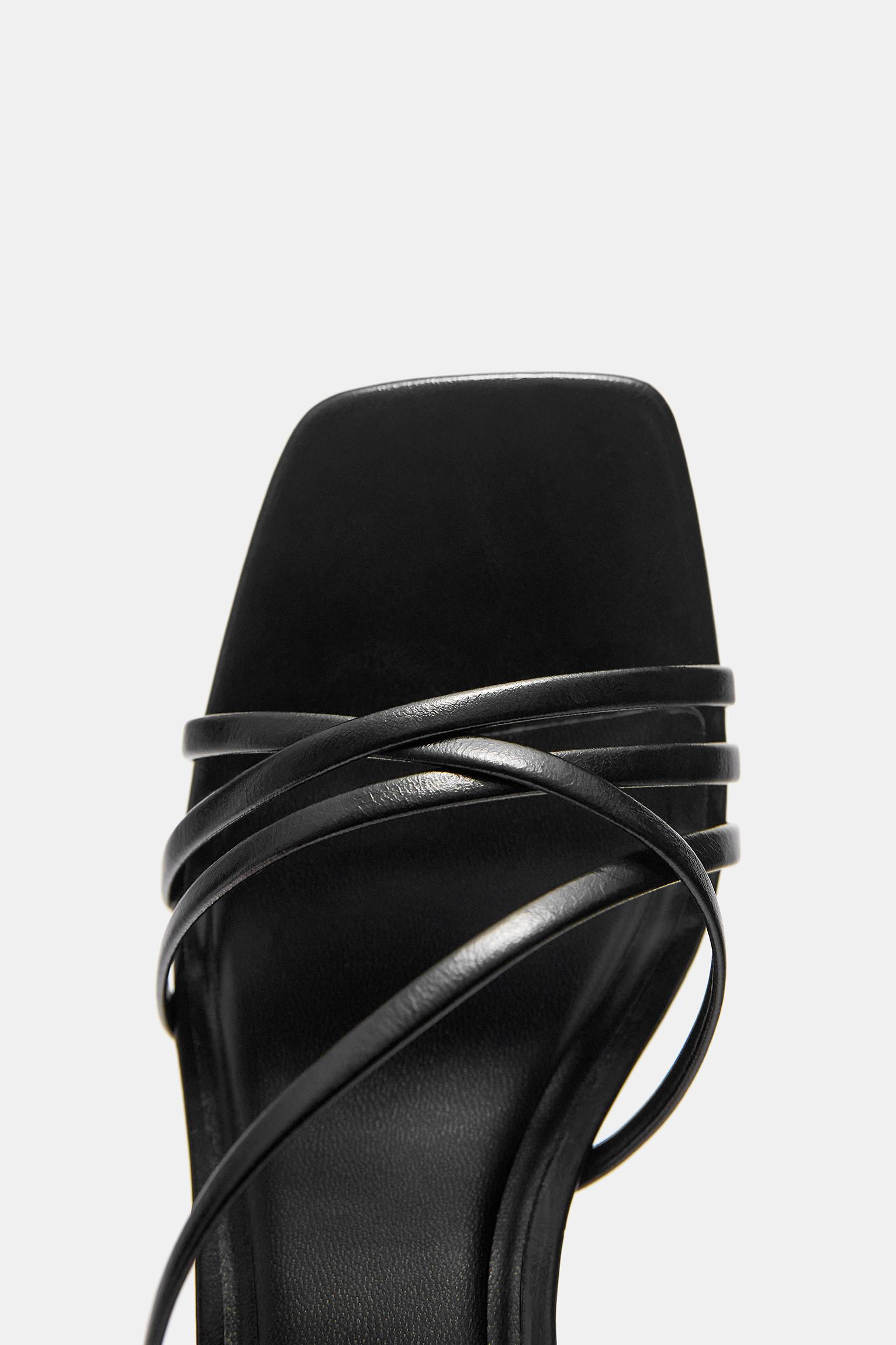 Strappy high-heel sandals — Black
