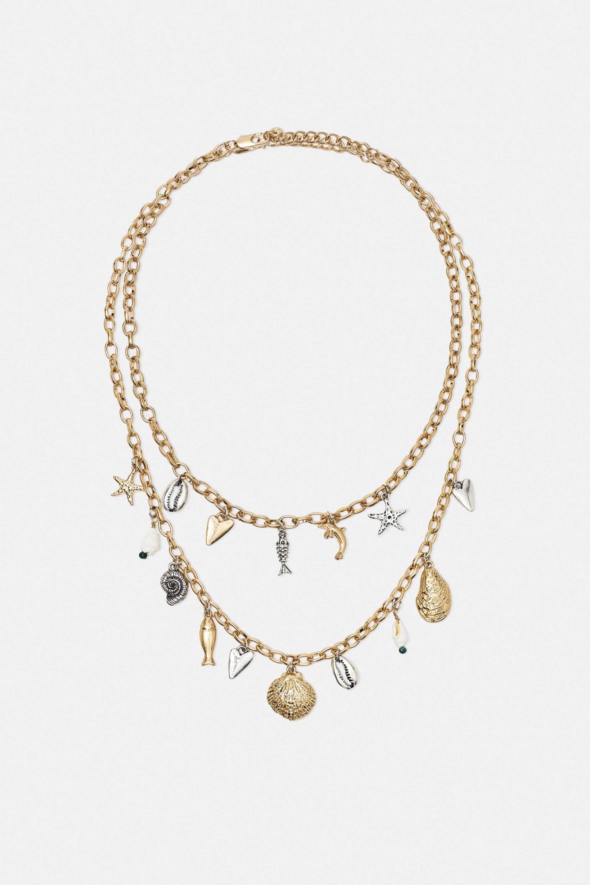 2-pack of pendant necklaces — Gold