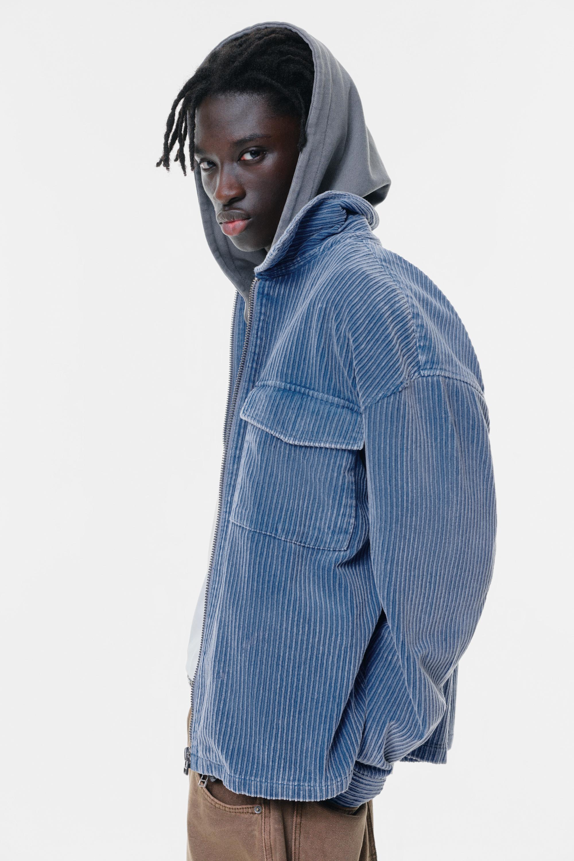 Hemdjacke Aus Cord Mit Reißverschluss