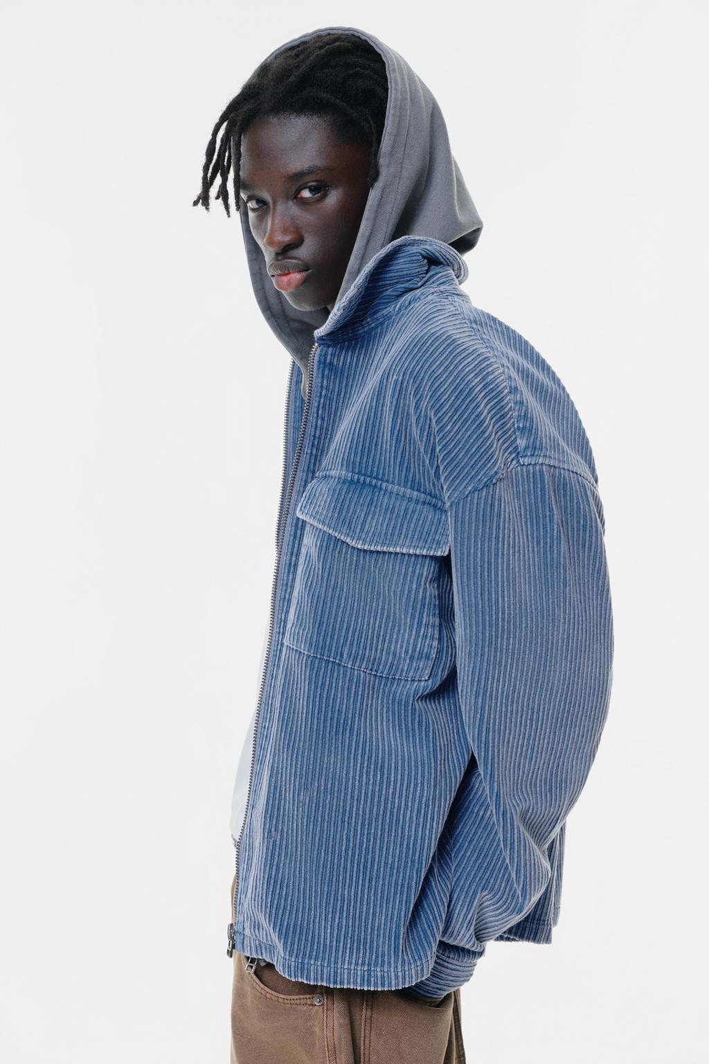 Surchemise en velours côtelé zippée pull&bear - Main Image