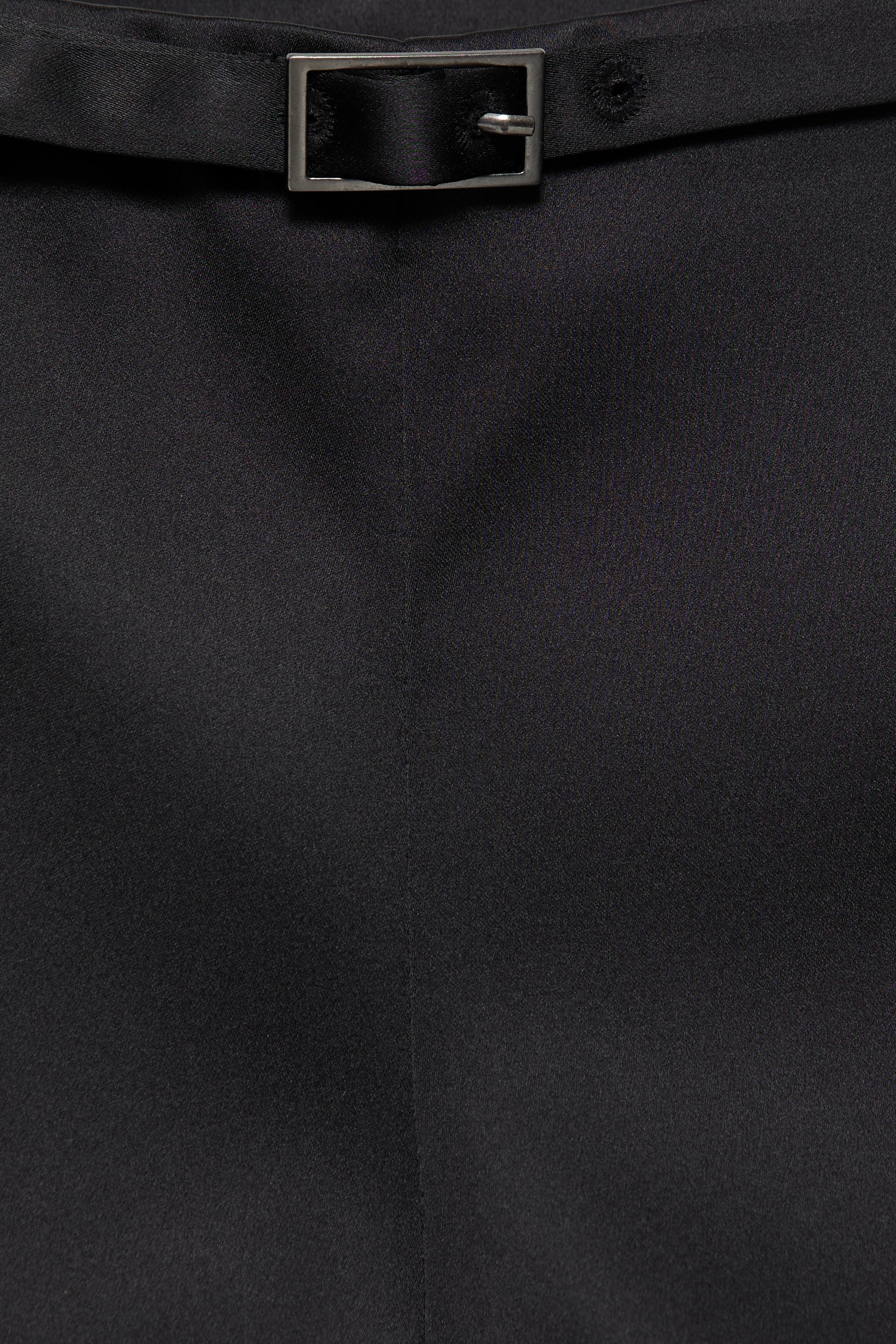 Satin shorts with buckle — Black