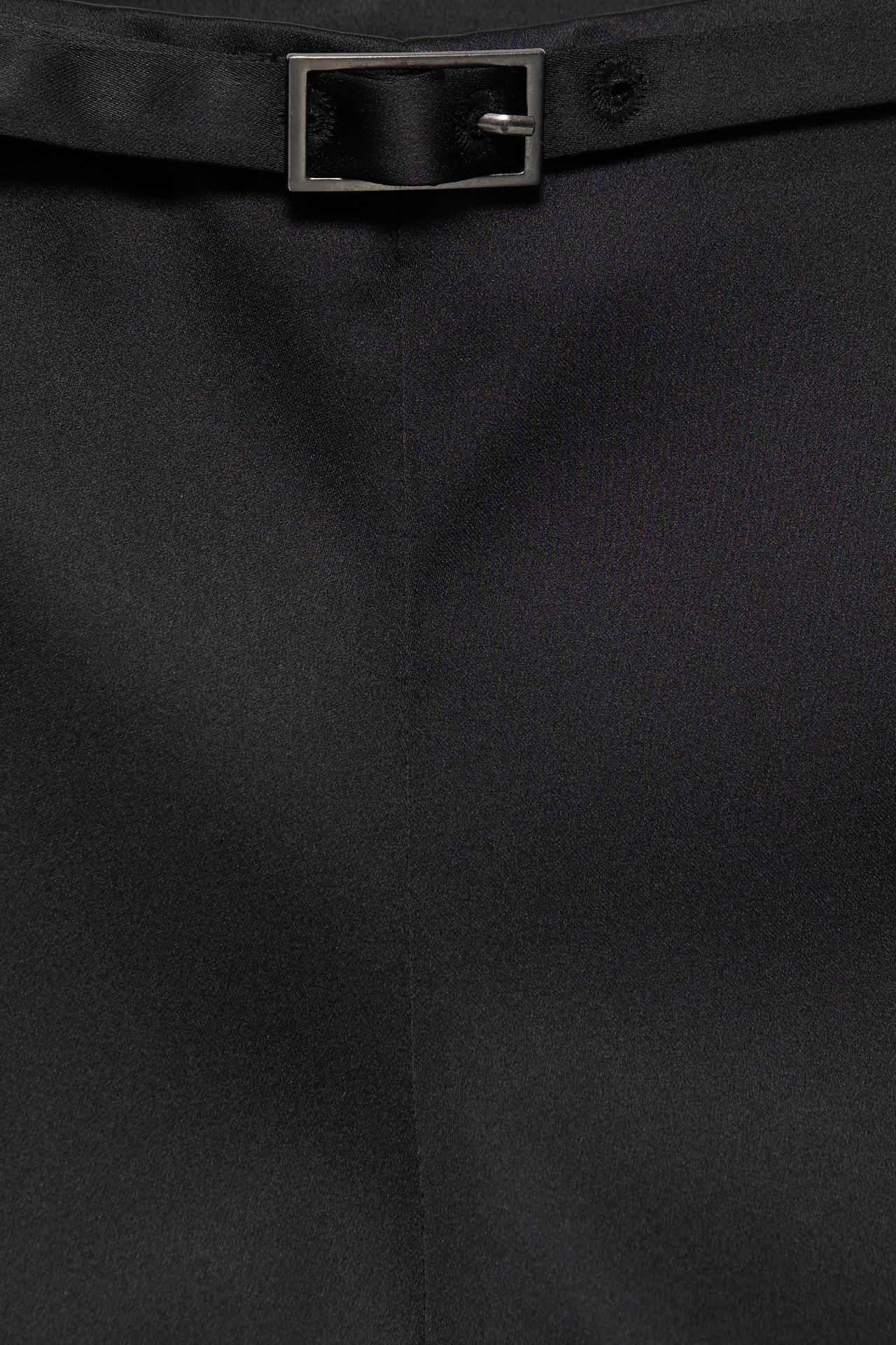 Satin shorts with buckle — Black