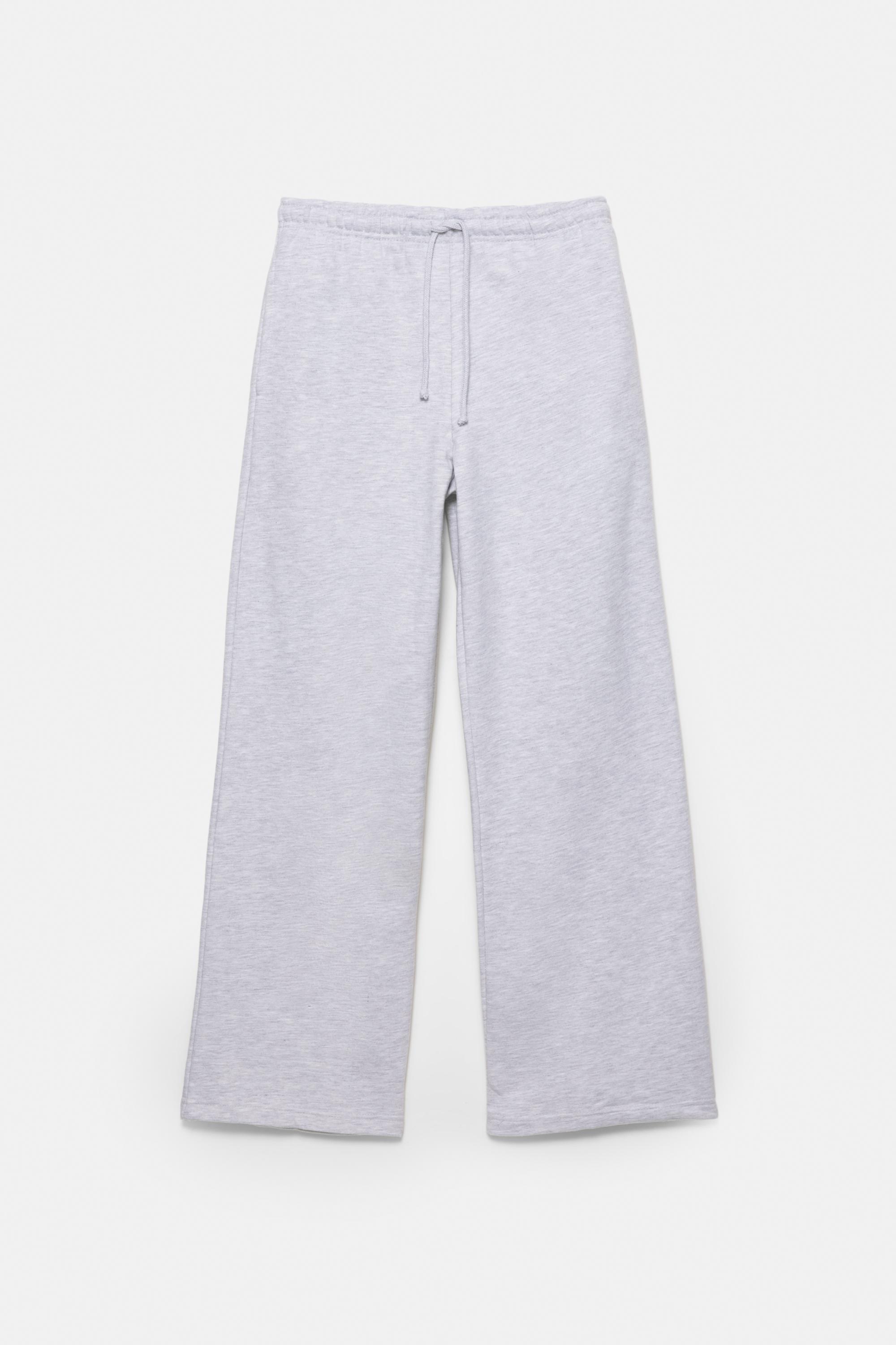 Wide-leg tracksuit bottoms — Grey marl