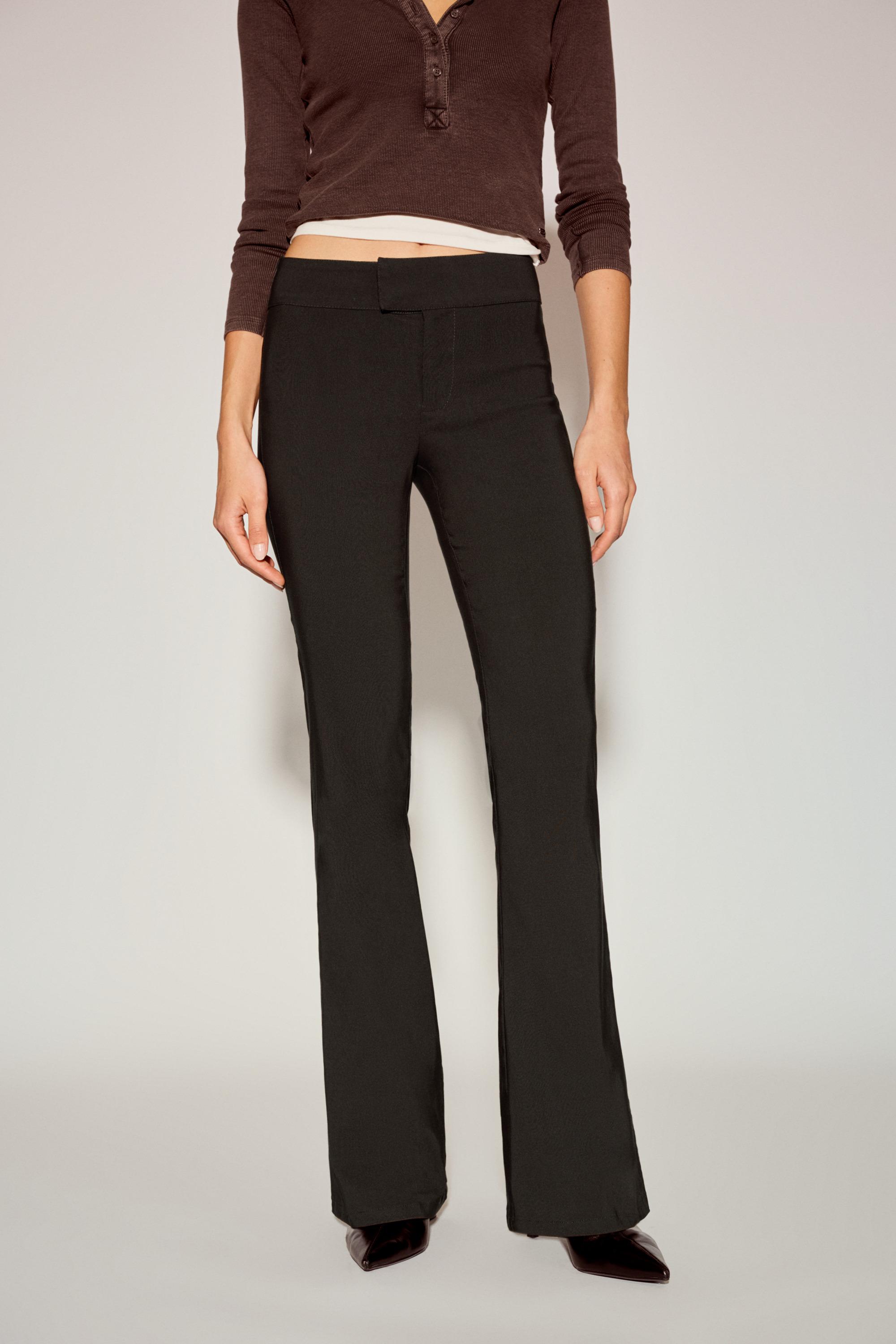 Mid-waist bootcut trousers — Brown