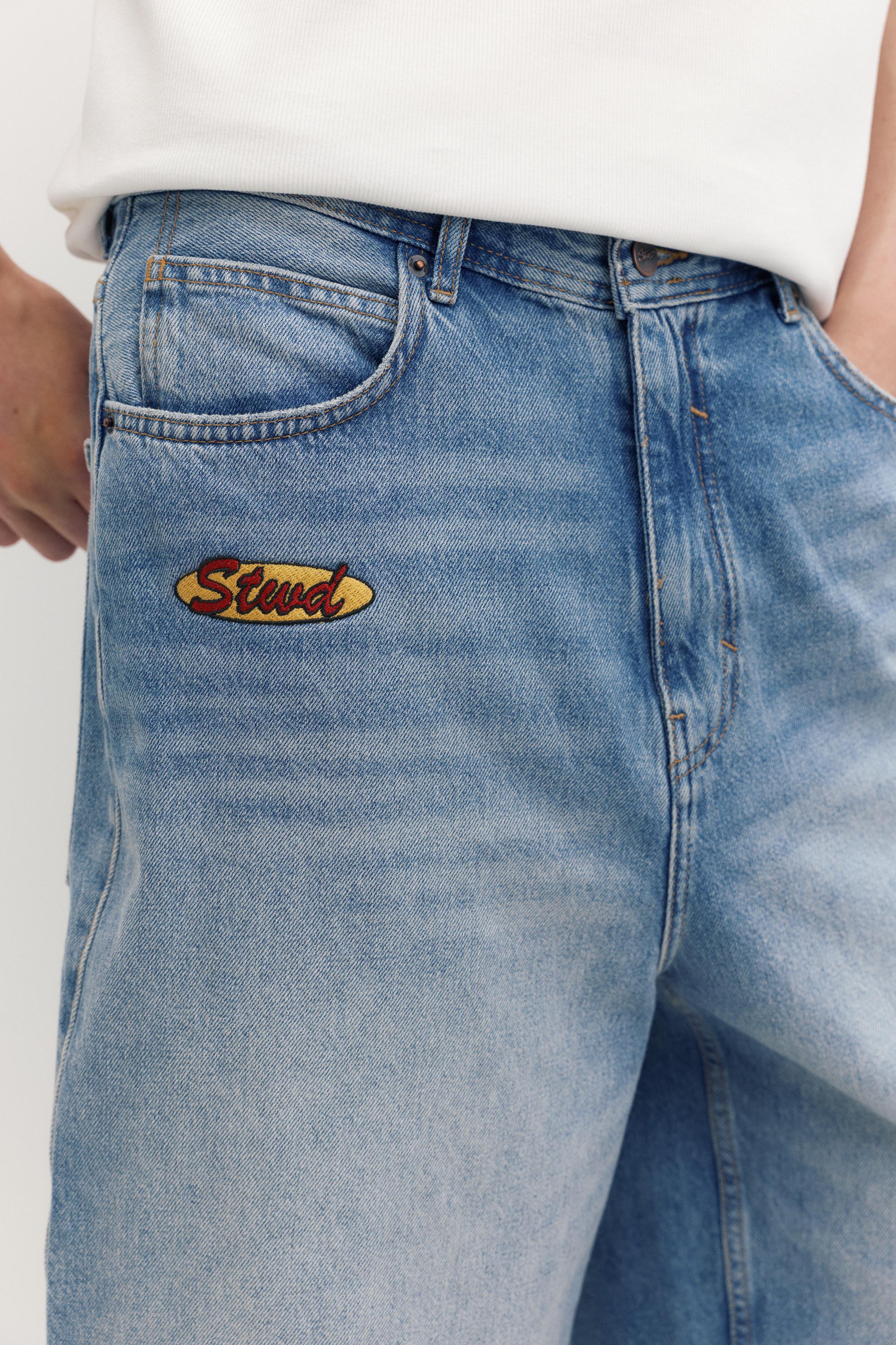 Skater denim Bermuda shorts — Medium blue
