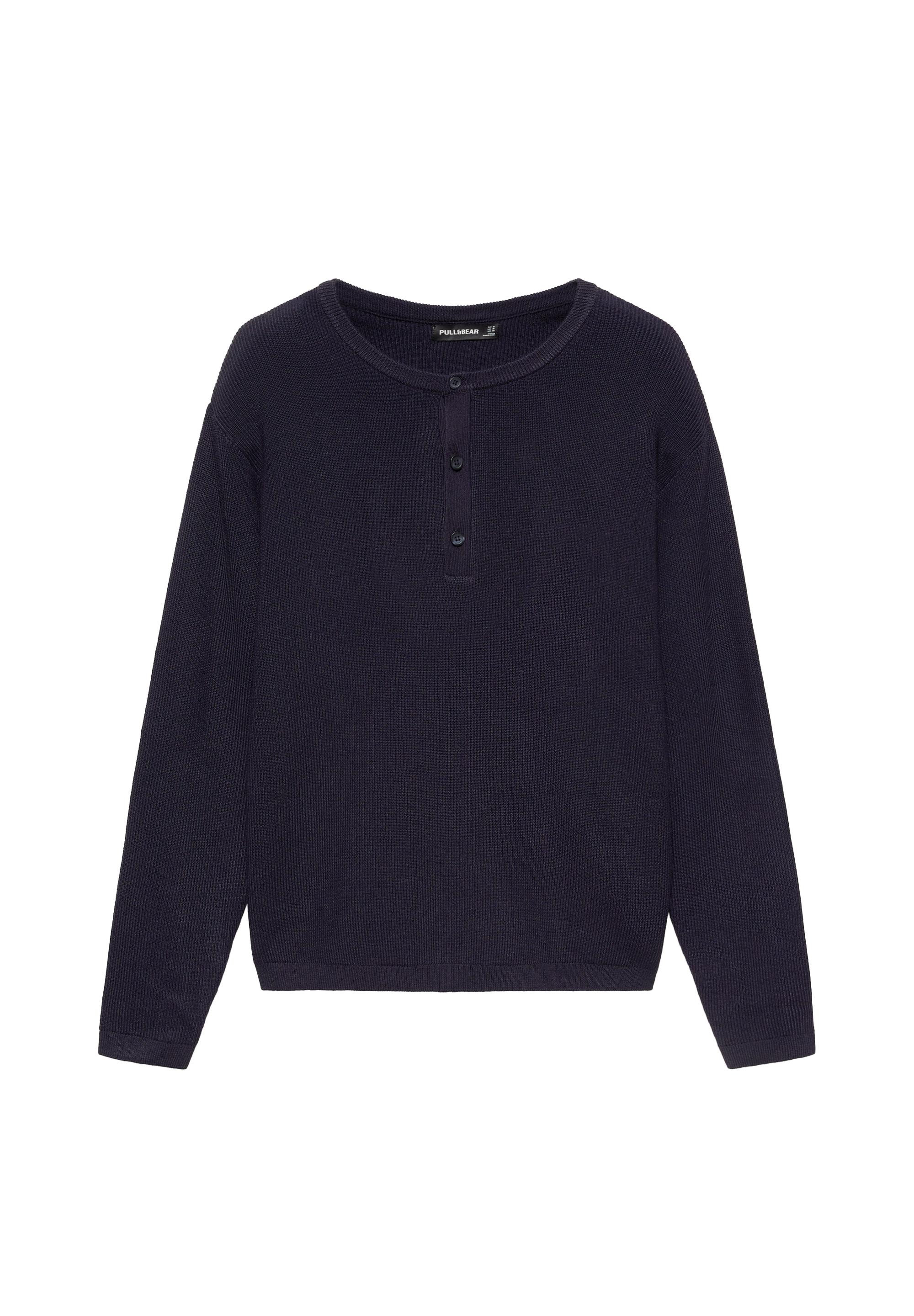 Henley neck jumper — Navy