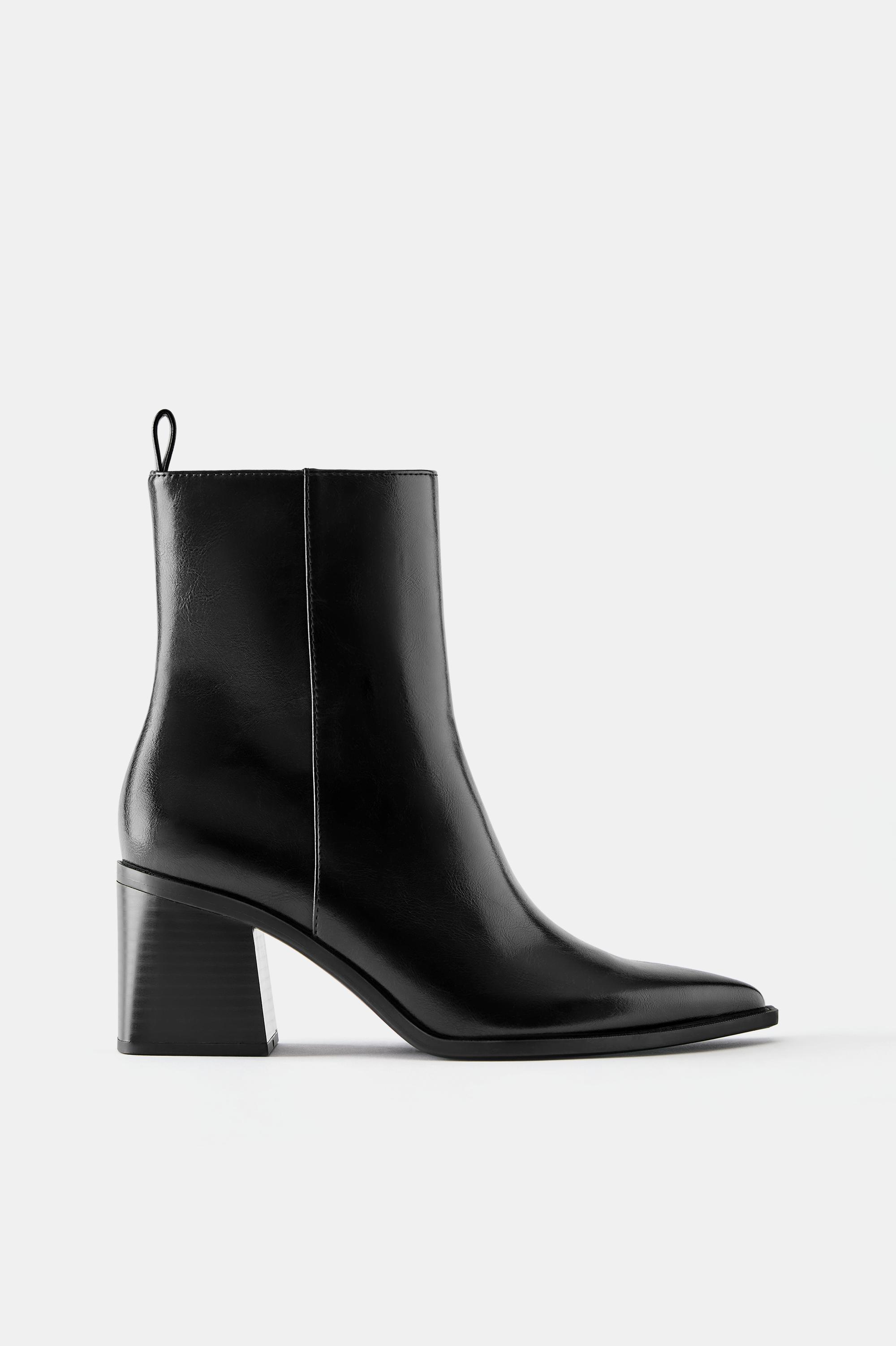 Block heel ankle boots — Black