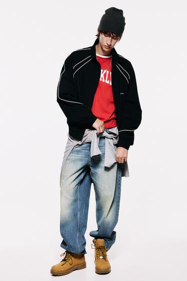 STWD contrast-piping zip jacket — Black 5