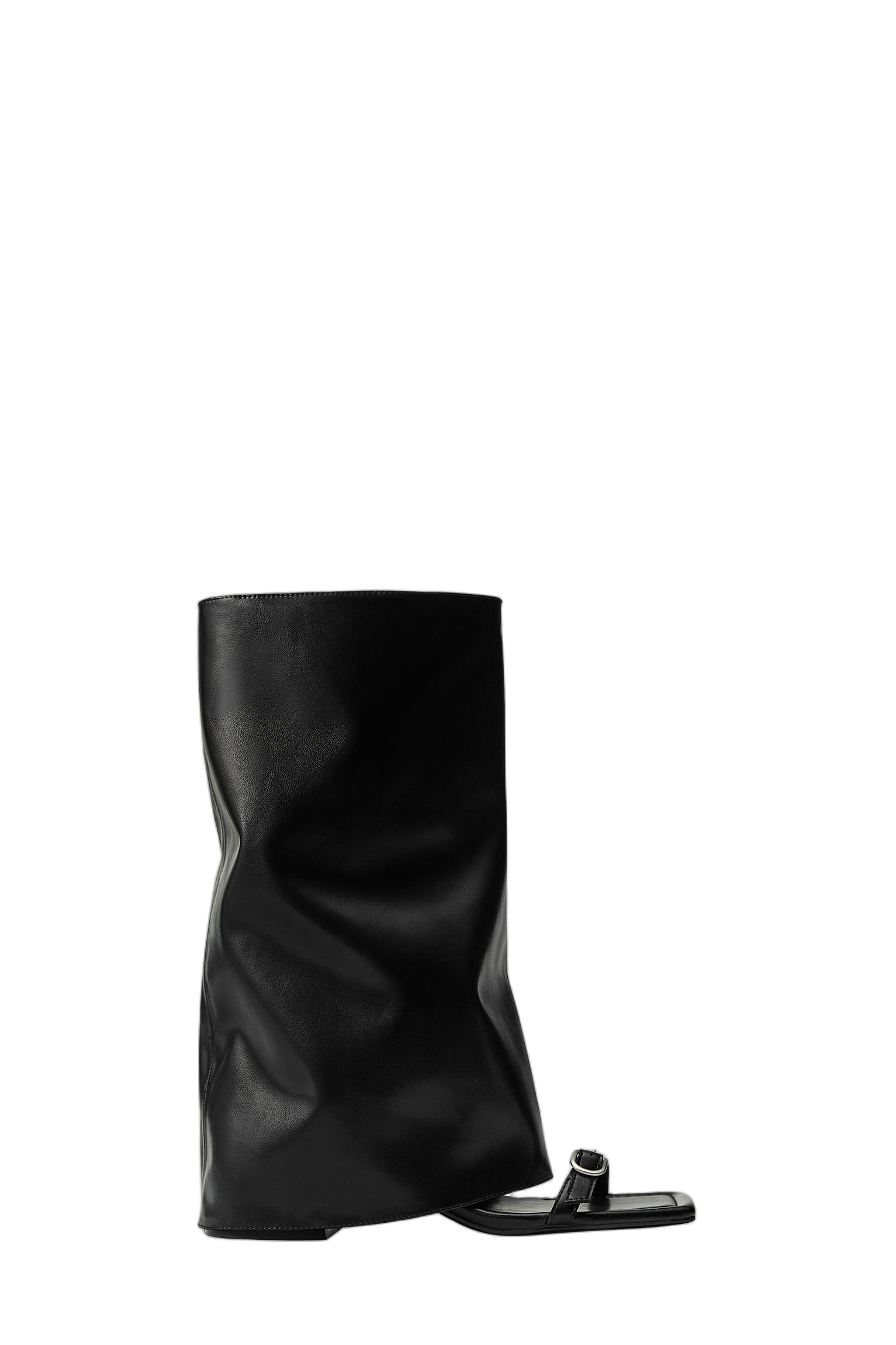 Heeled ankle-boot sandals — Black
