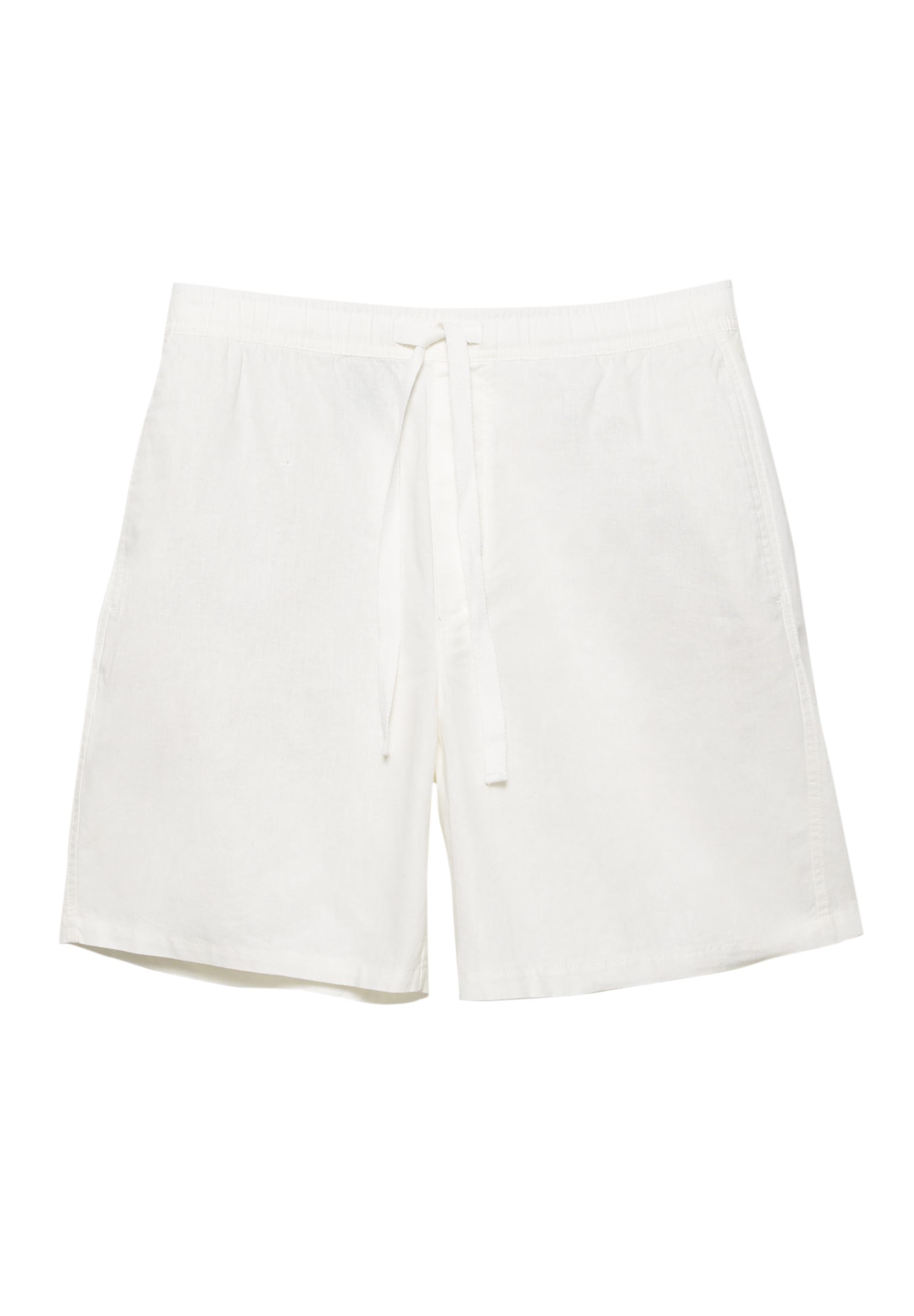 Linen blend Bermuda joggers — Off white