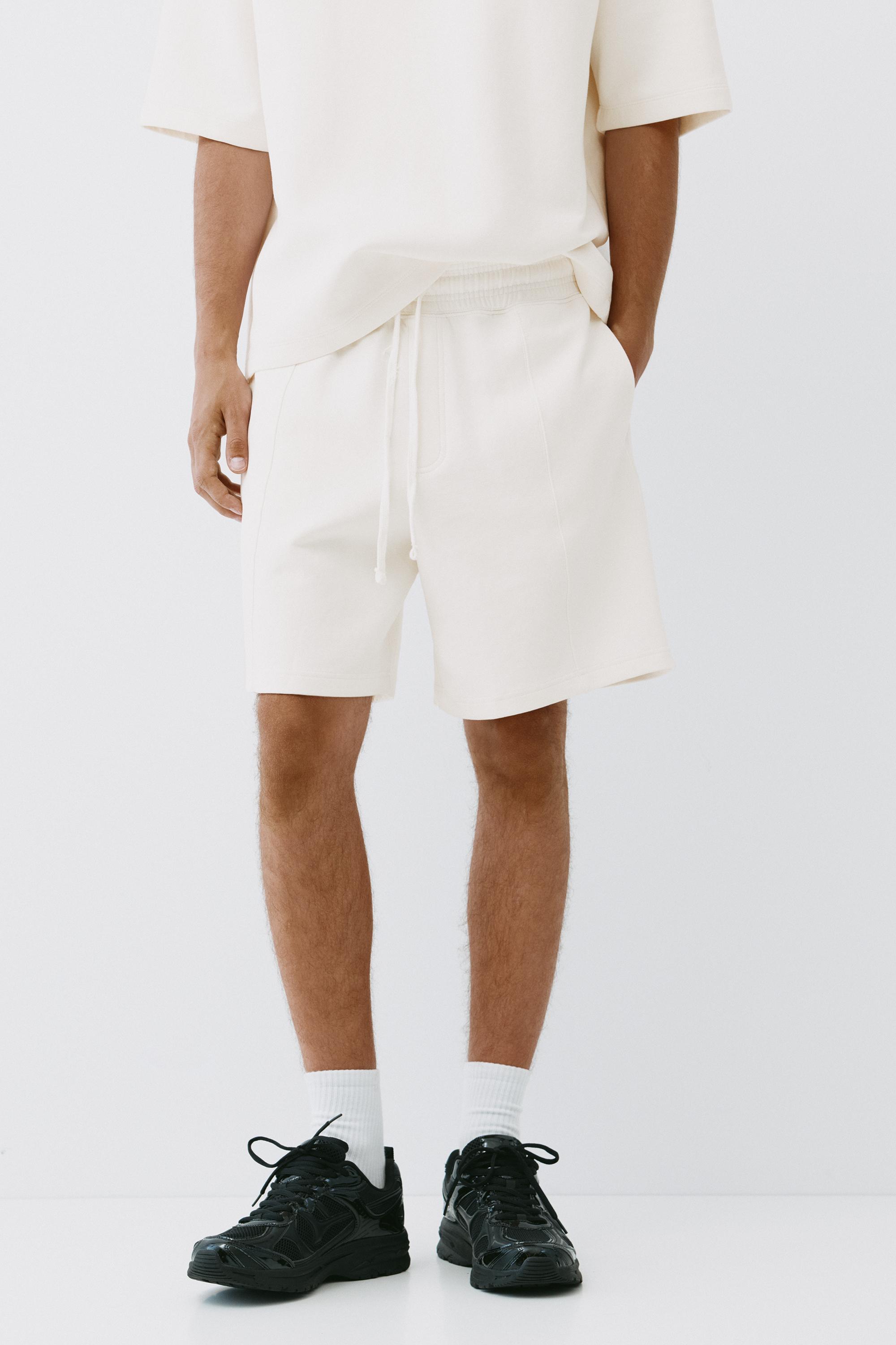 Interlock jogger Bermuda shorts — Off white