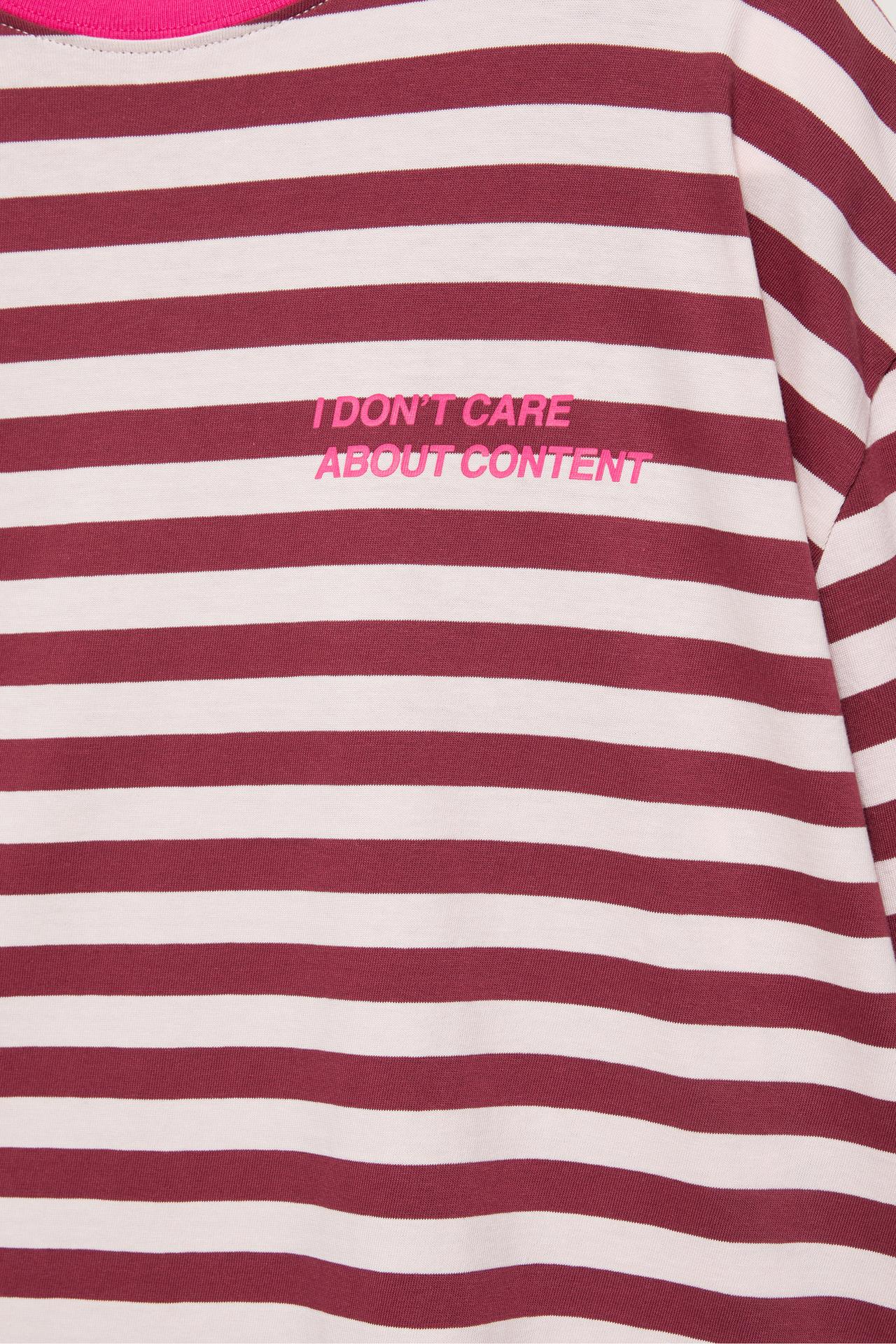 Striped long sleeve T-shirt — Pale pink