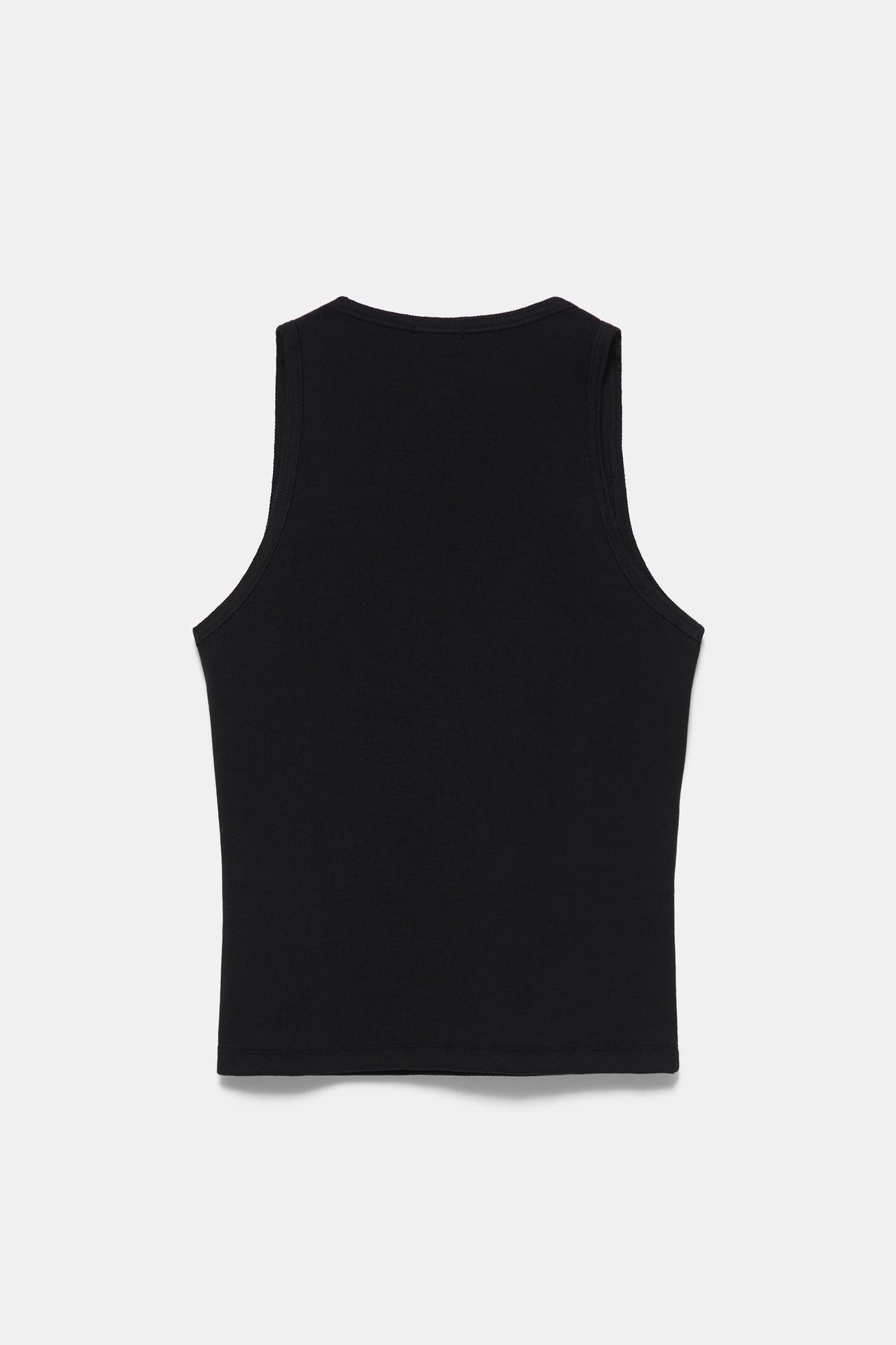 Ibiza rhinestone tank top — Black