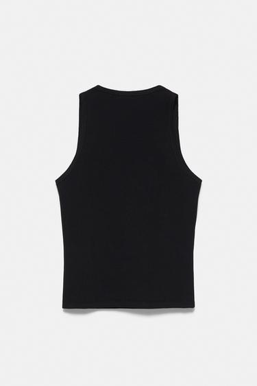 Ibiza rhinestone tank top — Black 6