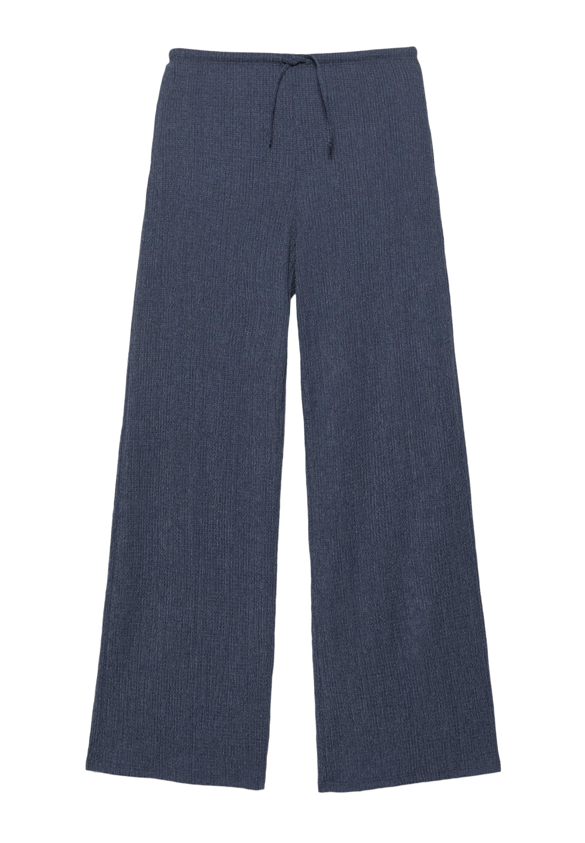 Wide-leg crepe trousers — Navy