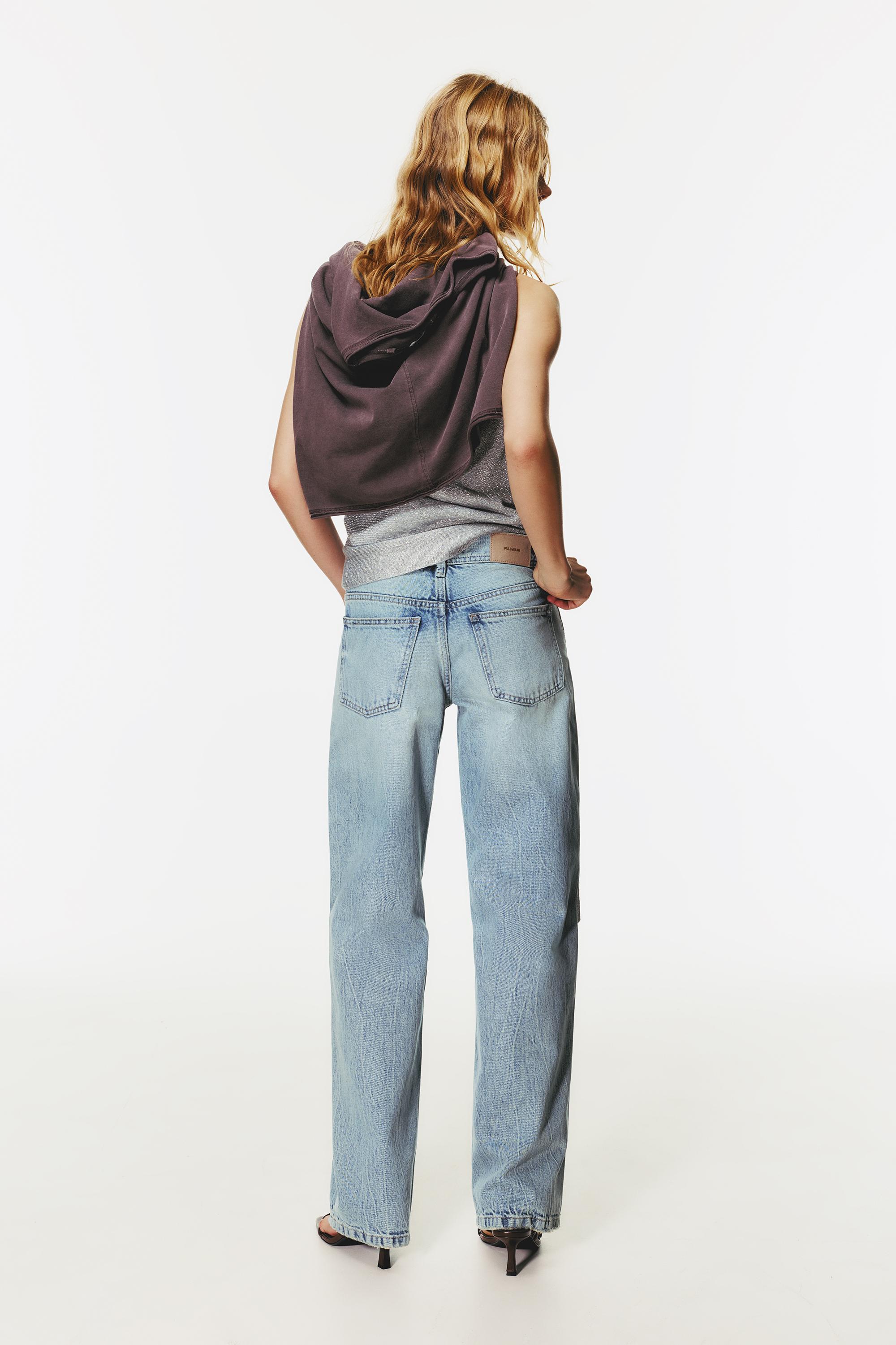 Low-rise straight-leg jeans — Pale blue