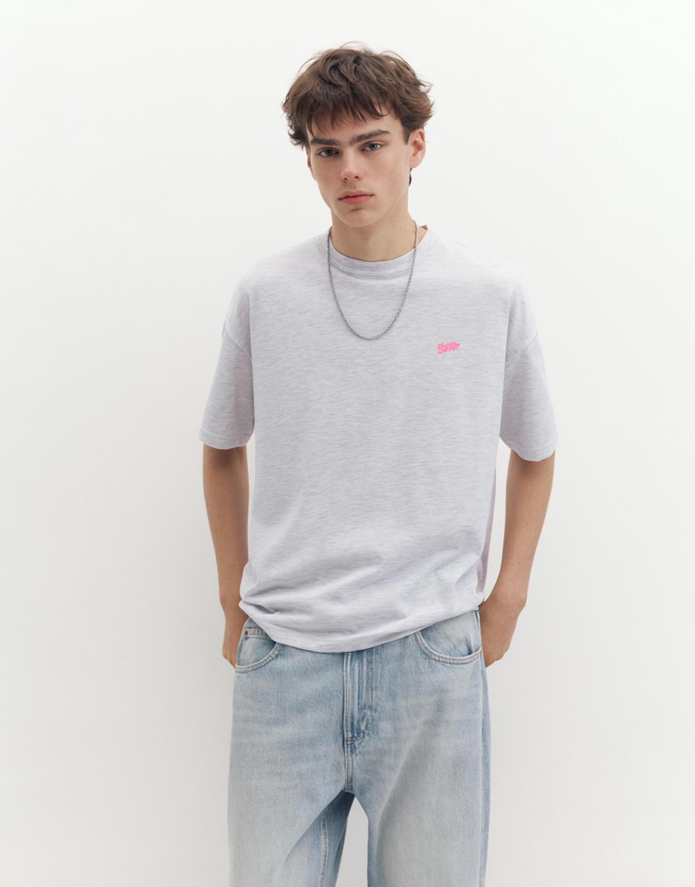 Boxy STWD logo T-shirt — Medium grey