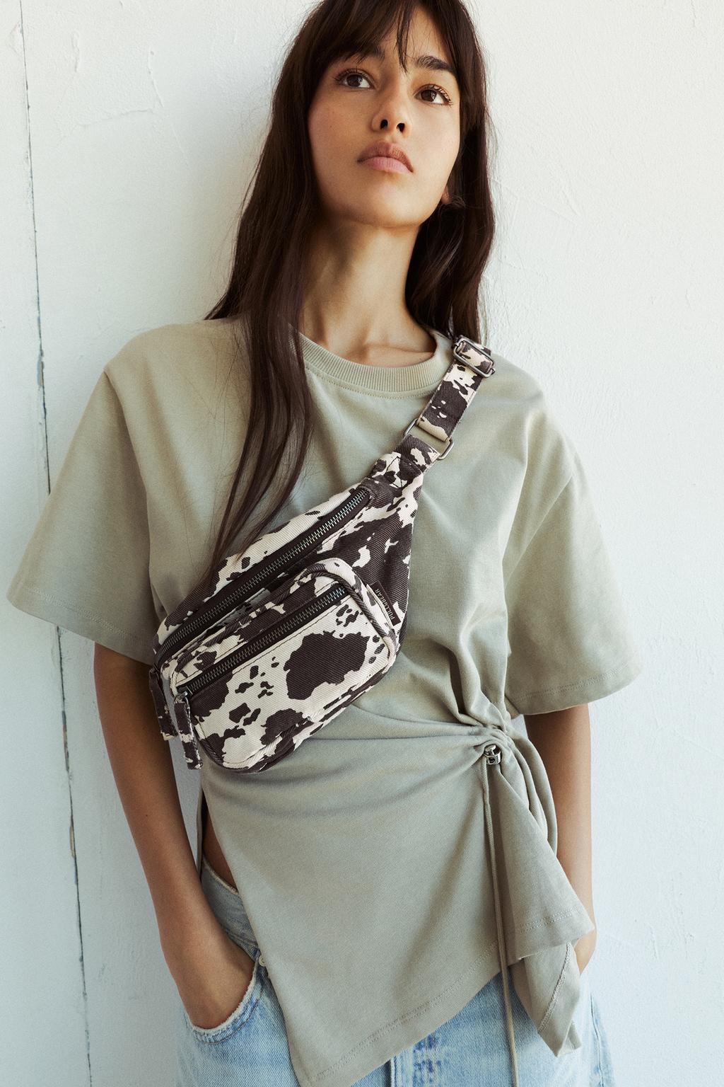 Marsupio in canvas stampa mucca PULL&BEAR - Main Image