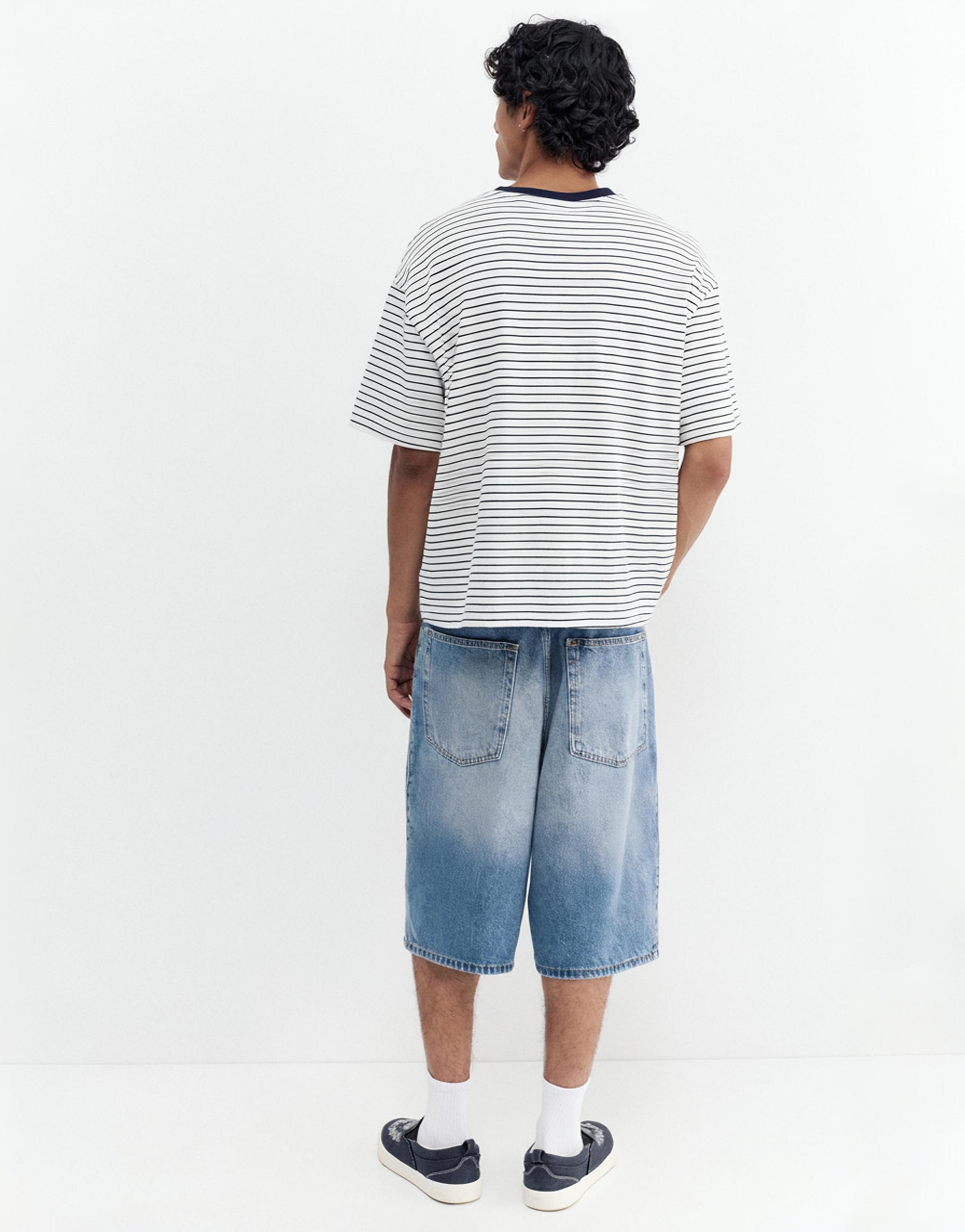 Premium short sleeve T-shirt — Blue/White