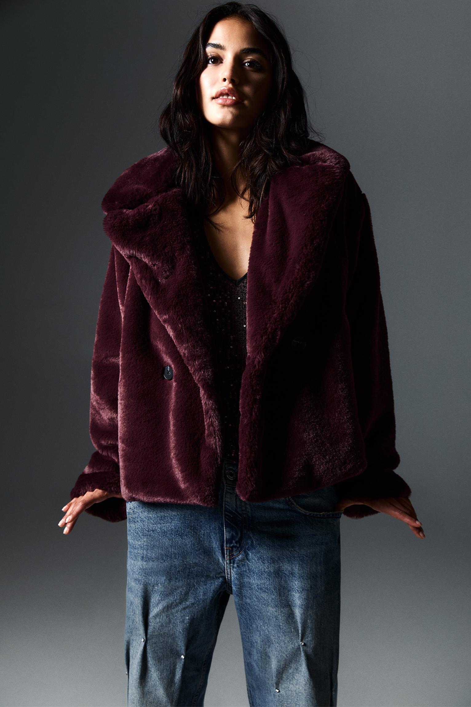 Faux fur jacket PULL BEAR