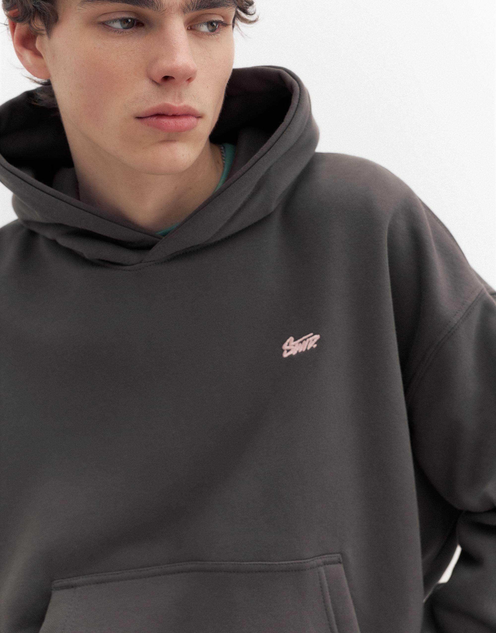 STWD logo boxy hoodie — Anthracite grey