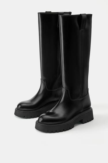 Flat high-leg boots — Black 2