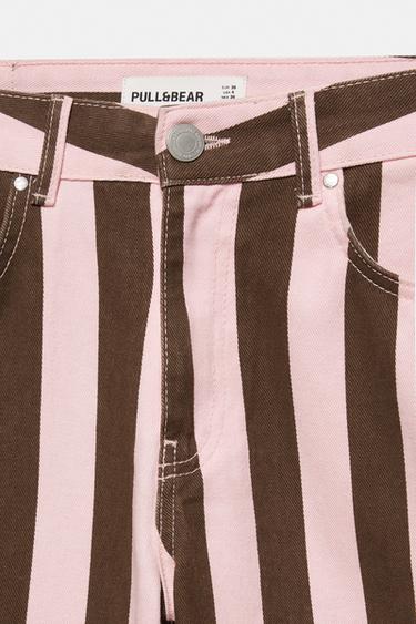 Striped barrel jeans — Rose pink 5