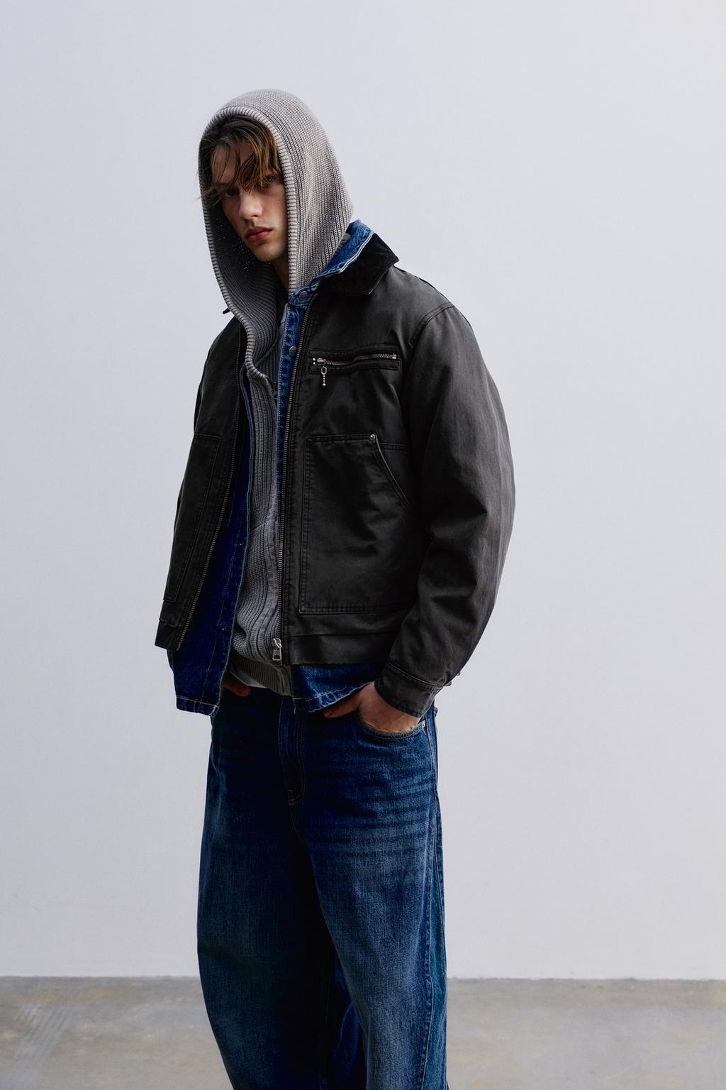 Blouson enduit col velours côtelé pull&bear - Main Image