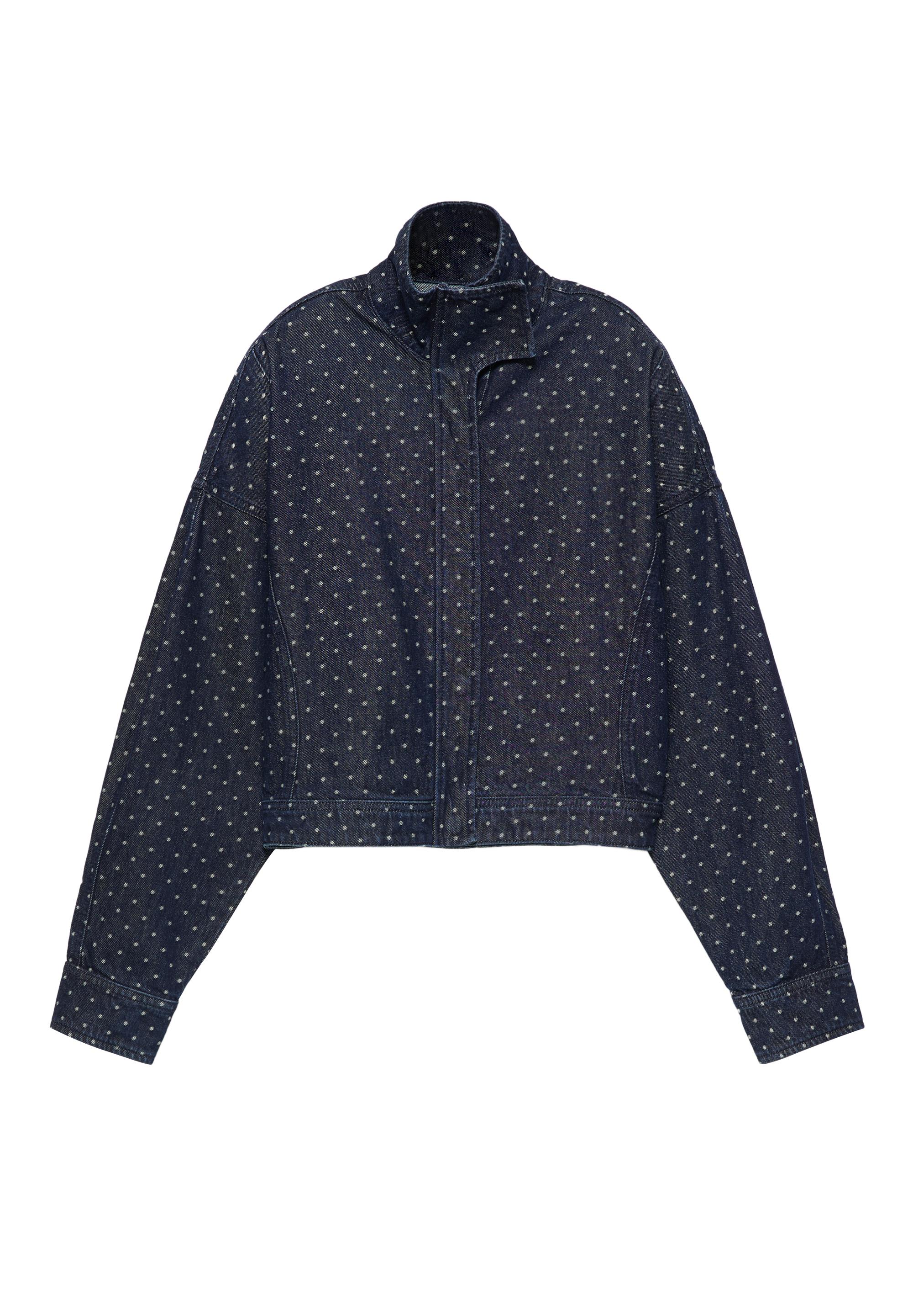 Polka dot denim jacket — Navy
