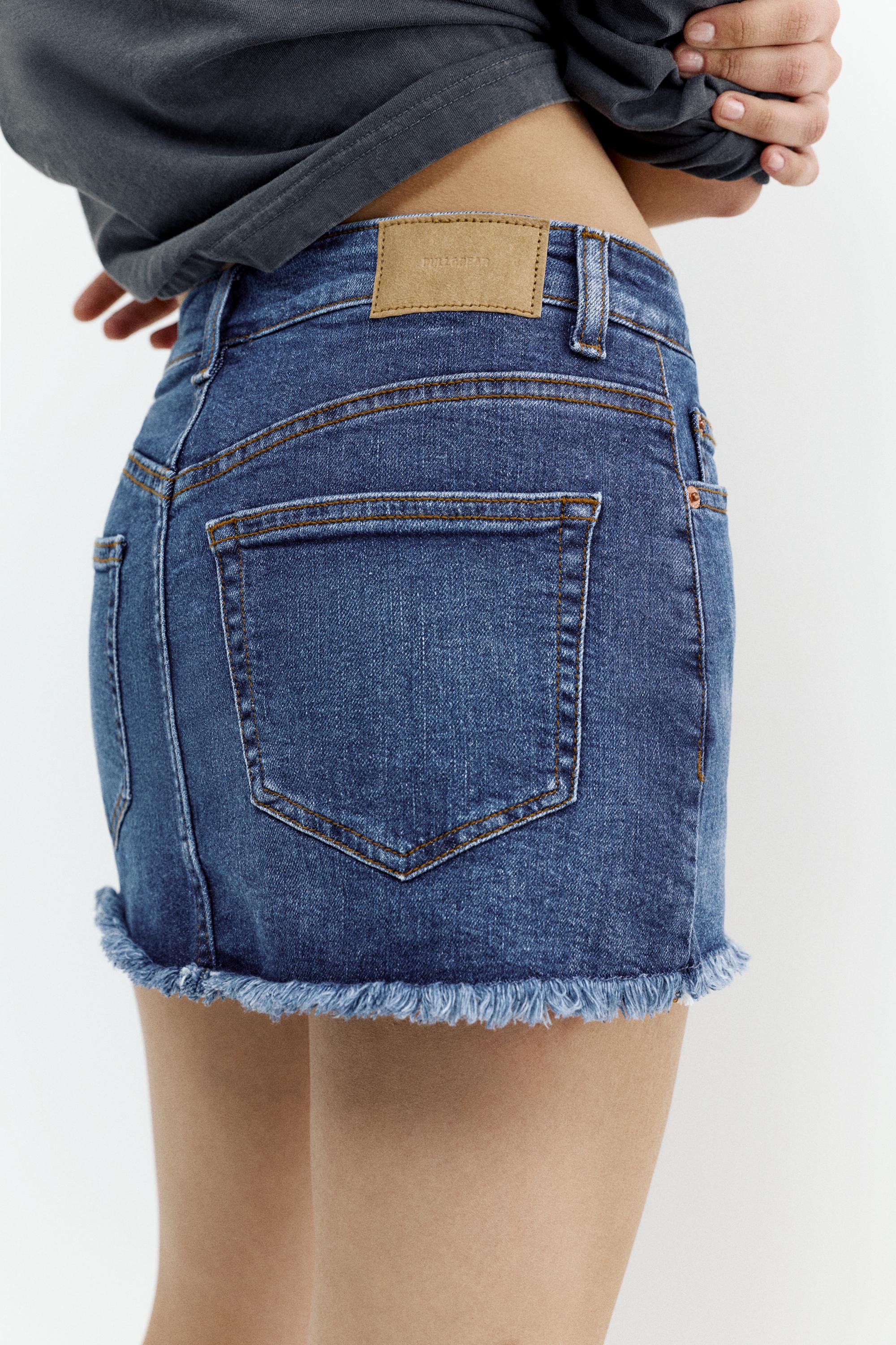 Denim skort — Dark blue