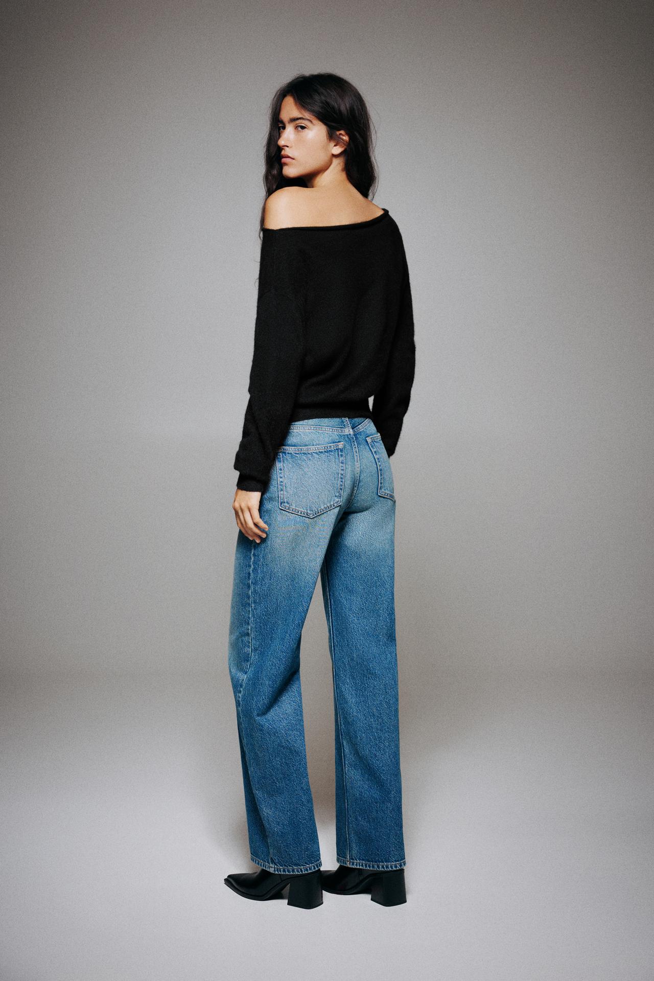 Soft-touch boat neck jumper — Black