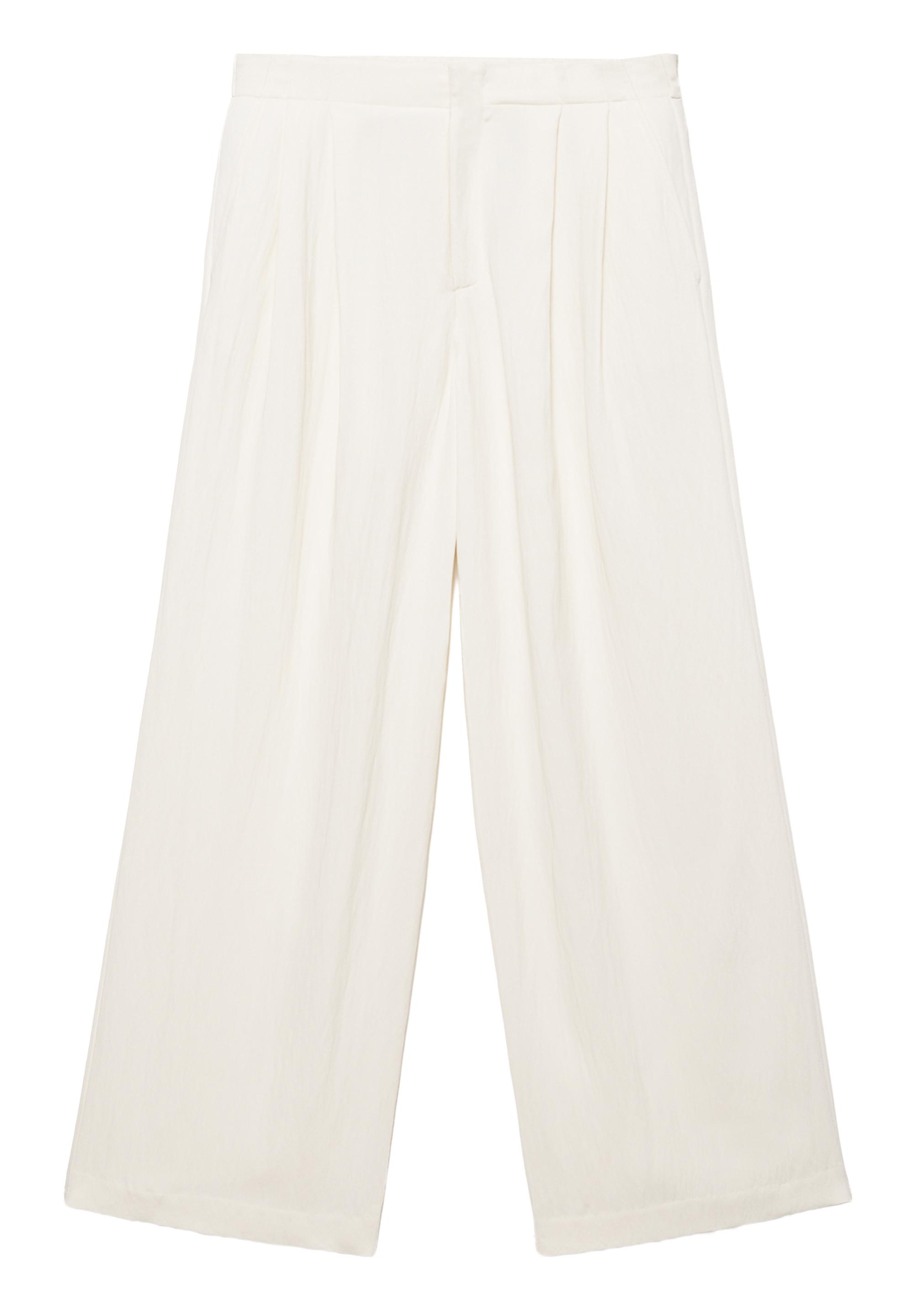 Düğmeli ve fermuarlı, kemer tokalı, önü pensli, elastik belli, tailored fit pantolon. - Görsel 16