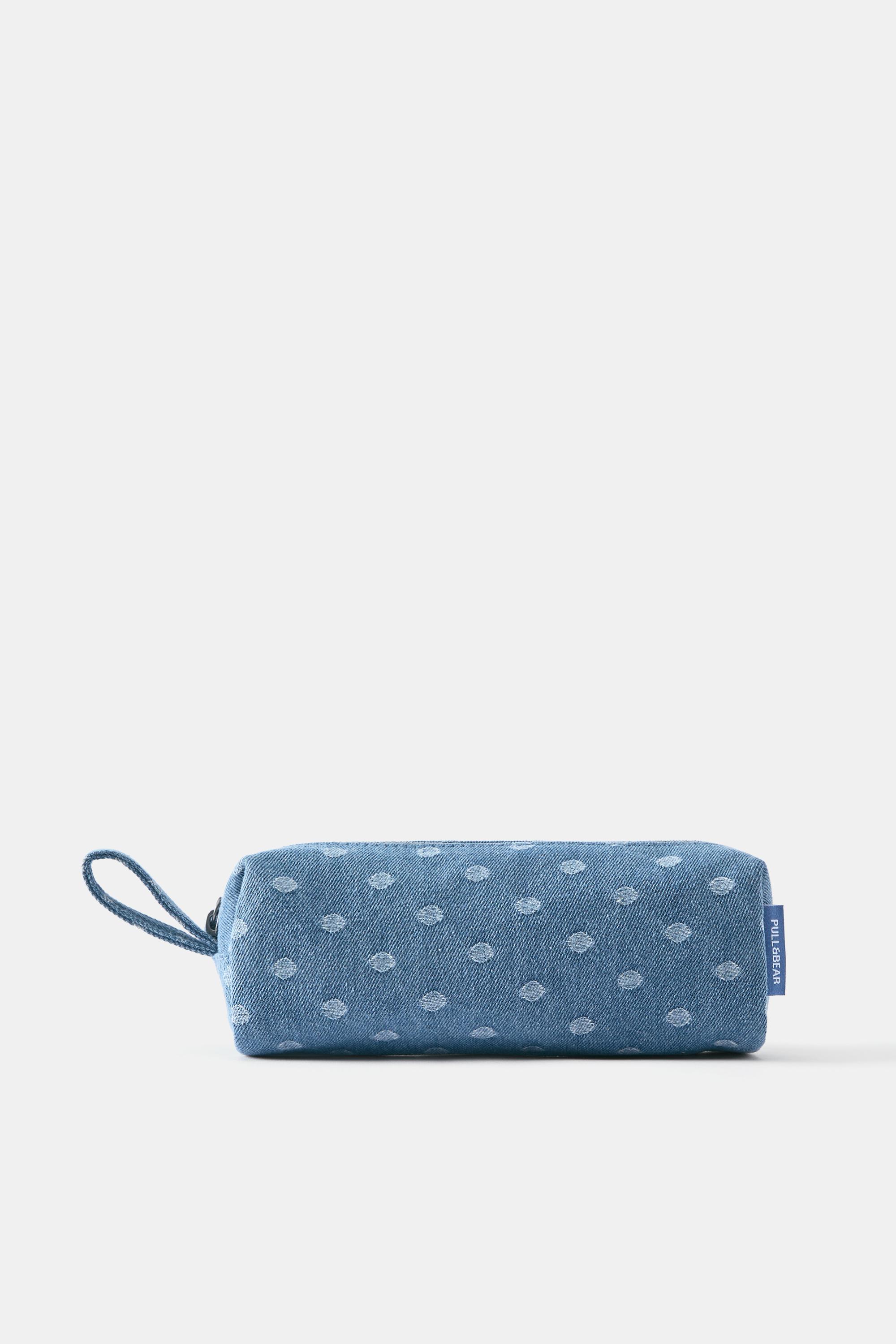 Denim polka dot pencil case — Jeans