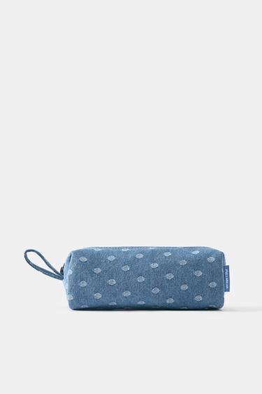 Denim polka dot pencil case — Jeans 1