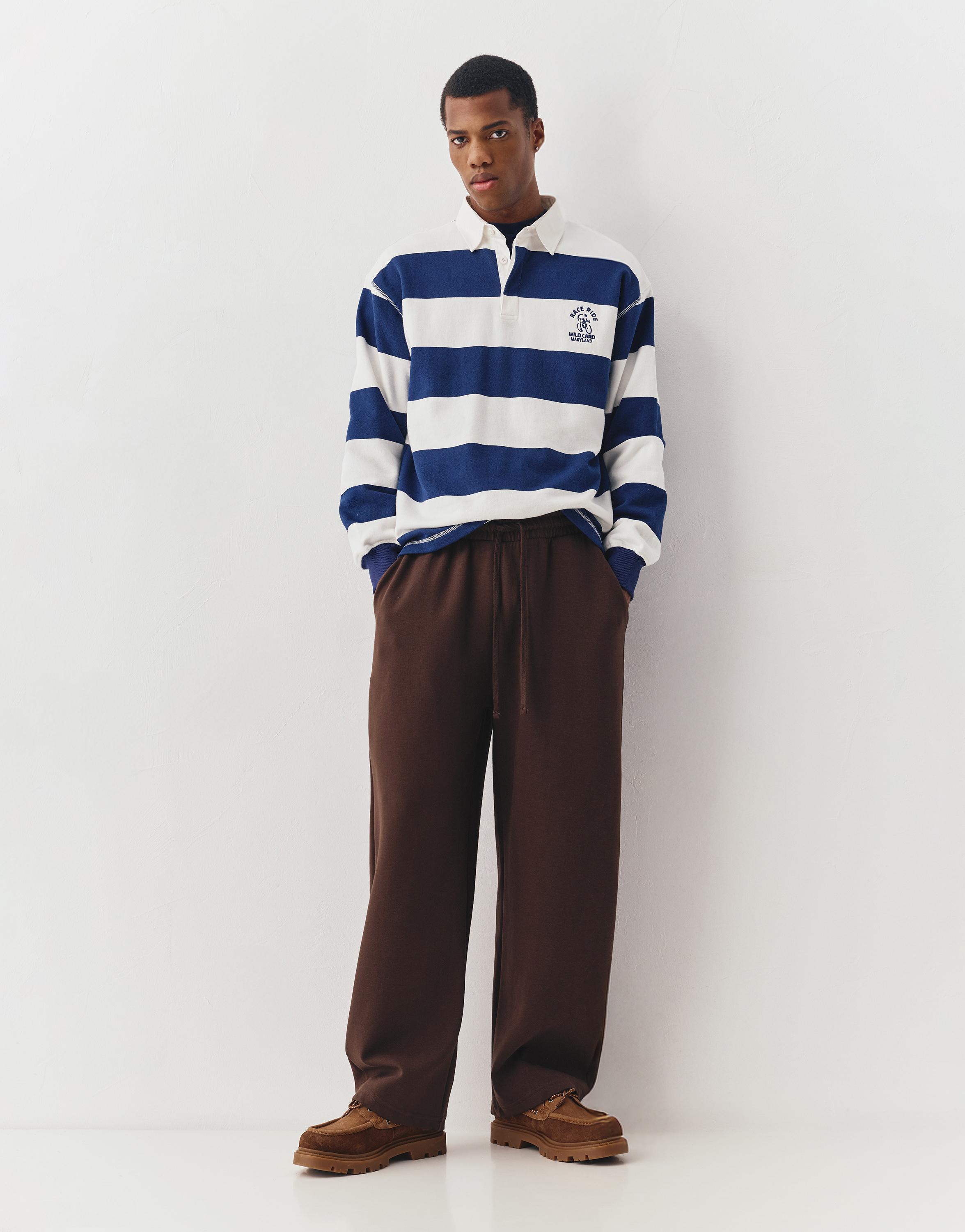 Bisikletçi nakışlı çizgili polo tişört - Görsel 16