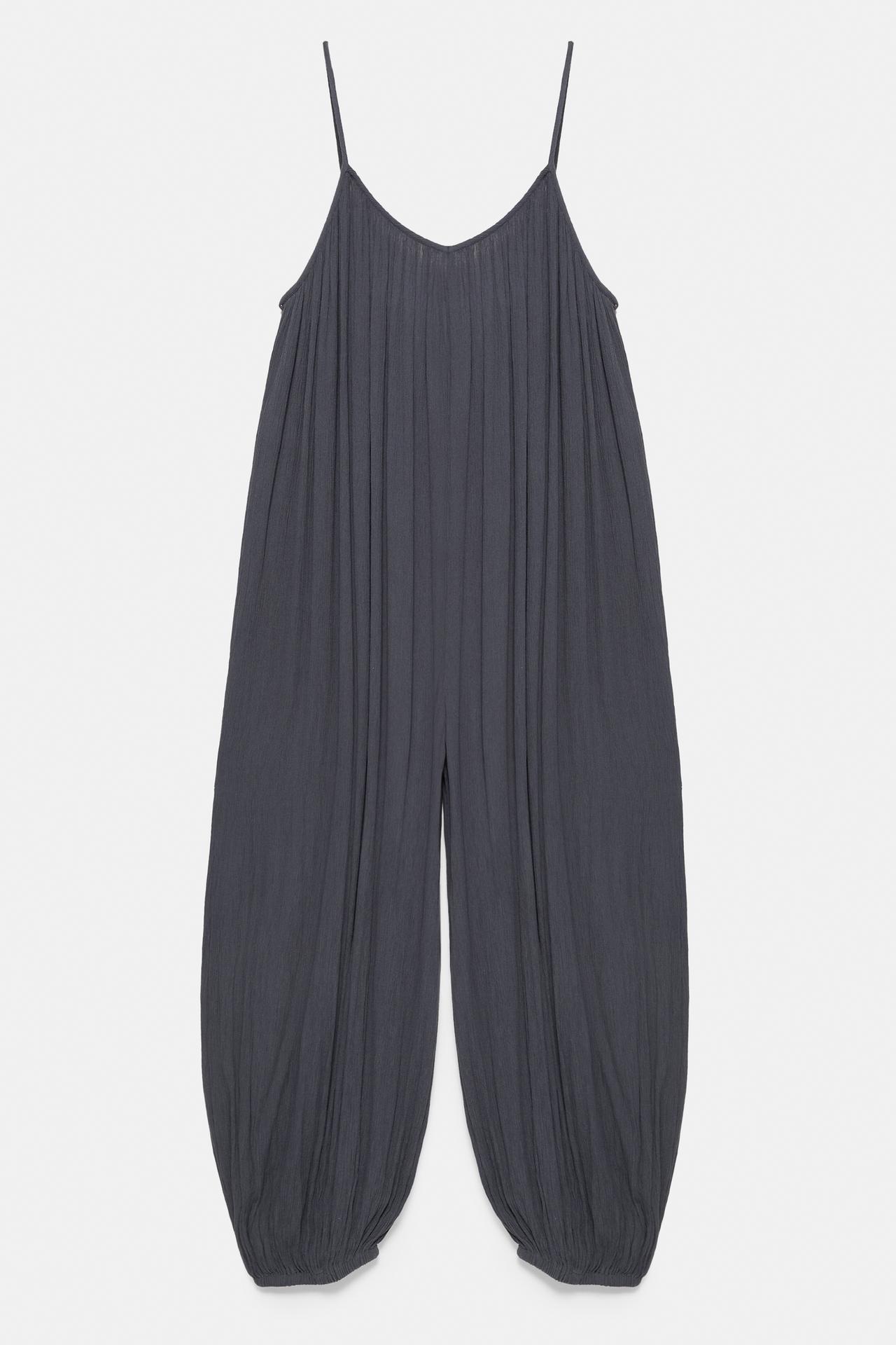 Flowing strappy sarouel jumpsuit — Bluish