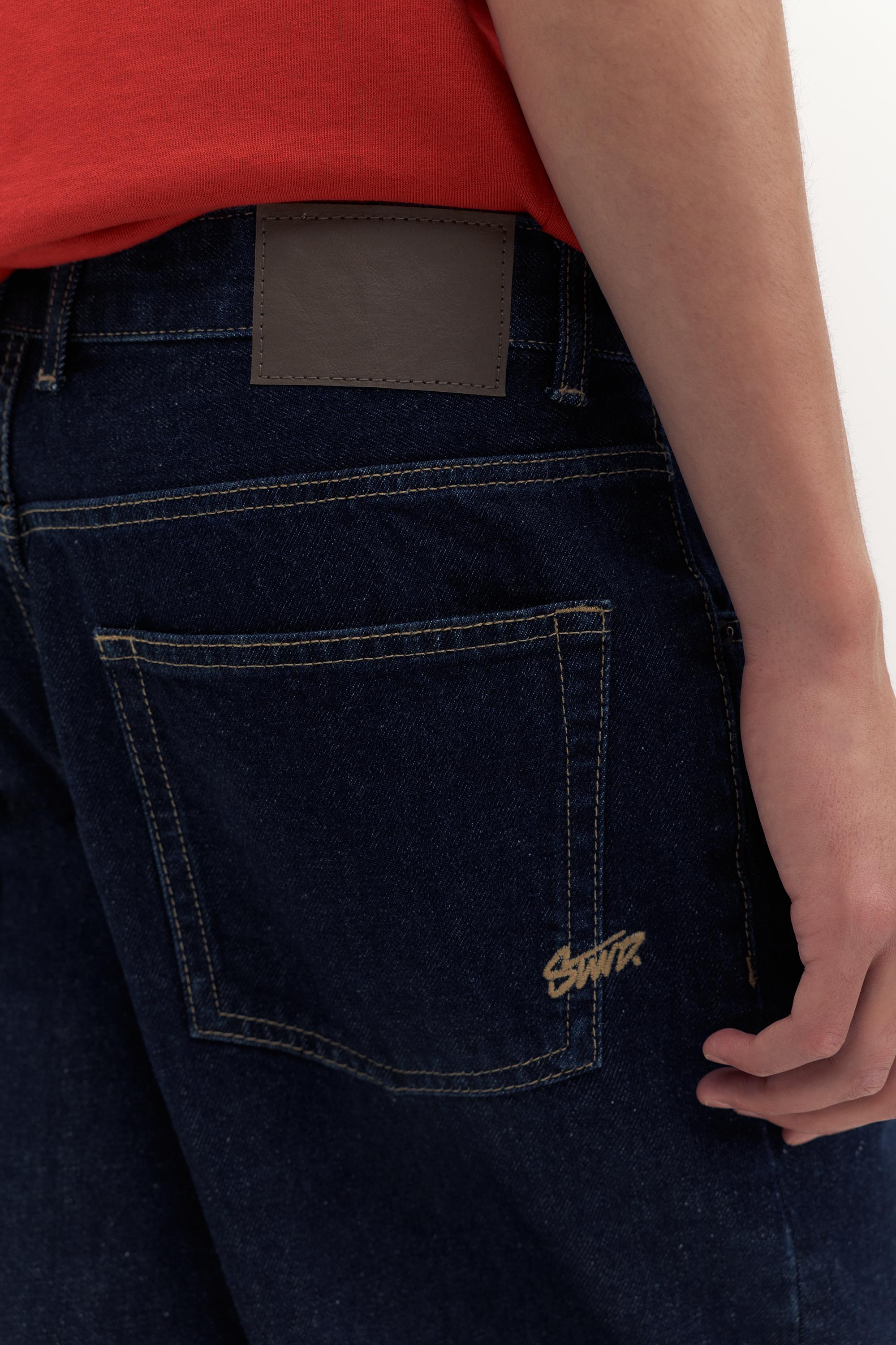 Baggy denim Bermuda shorts — Navy