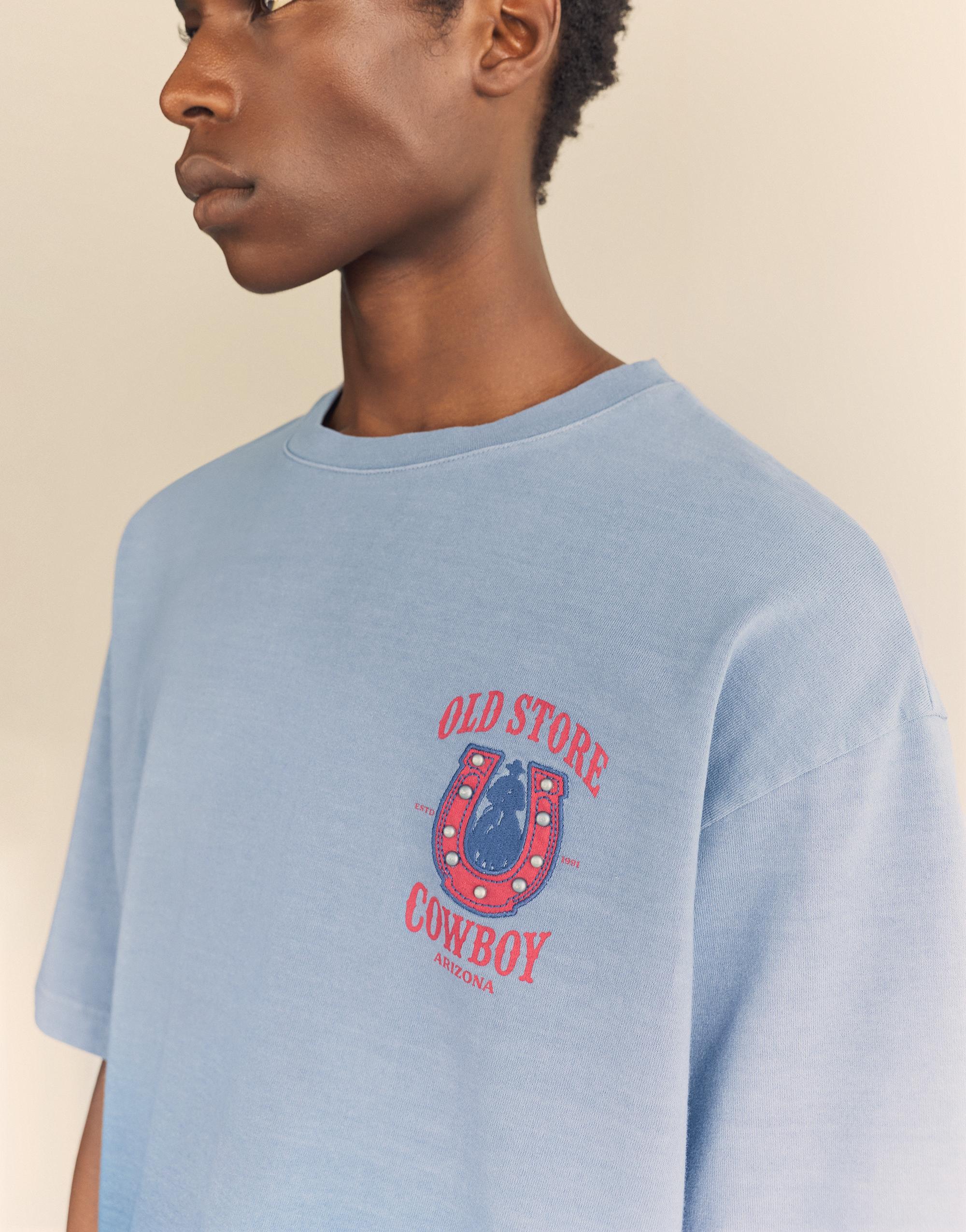 Ombré stud T-shirt — Blue
