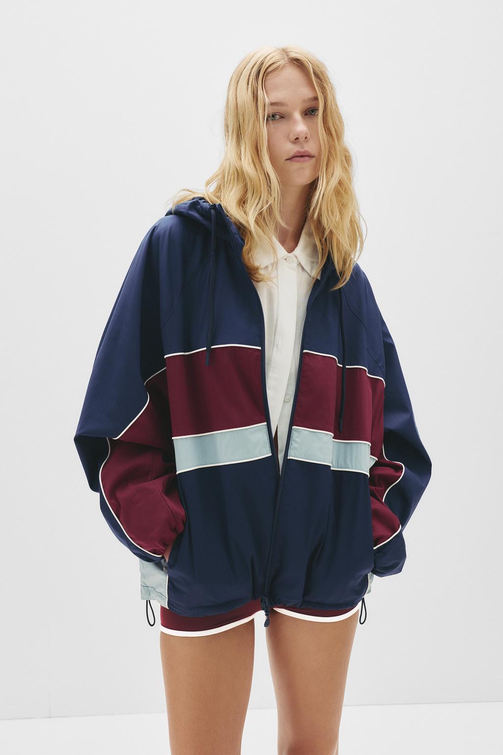 Lightweight contrast panel jacket pull&bear