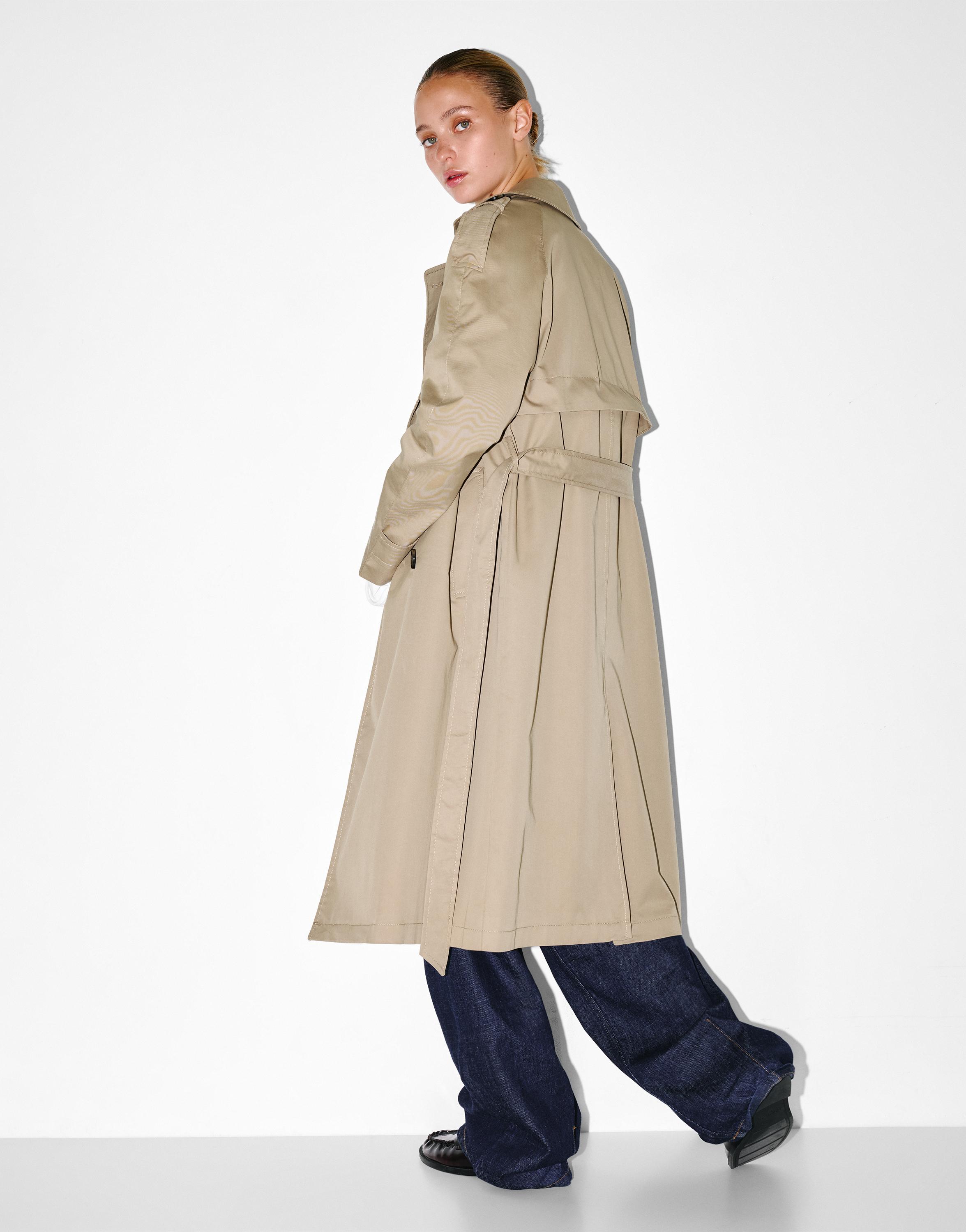Kemerli uzun trençkot - Görsel 33
