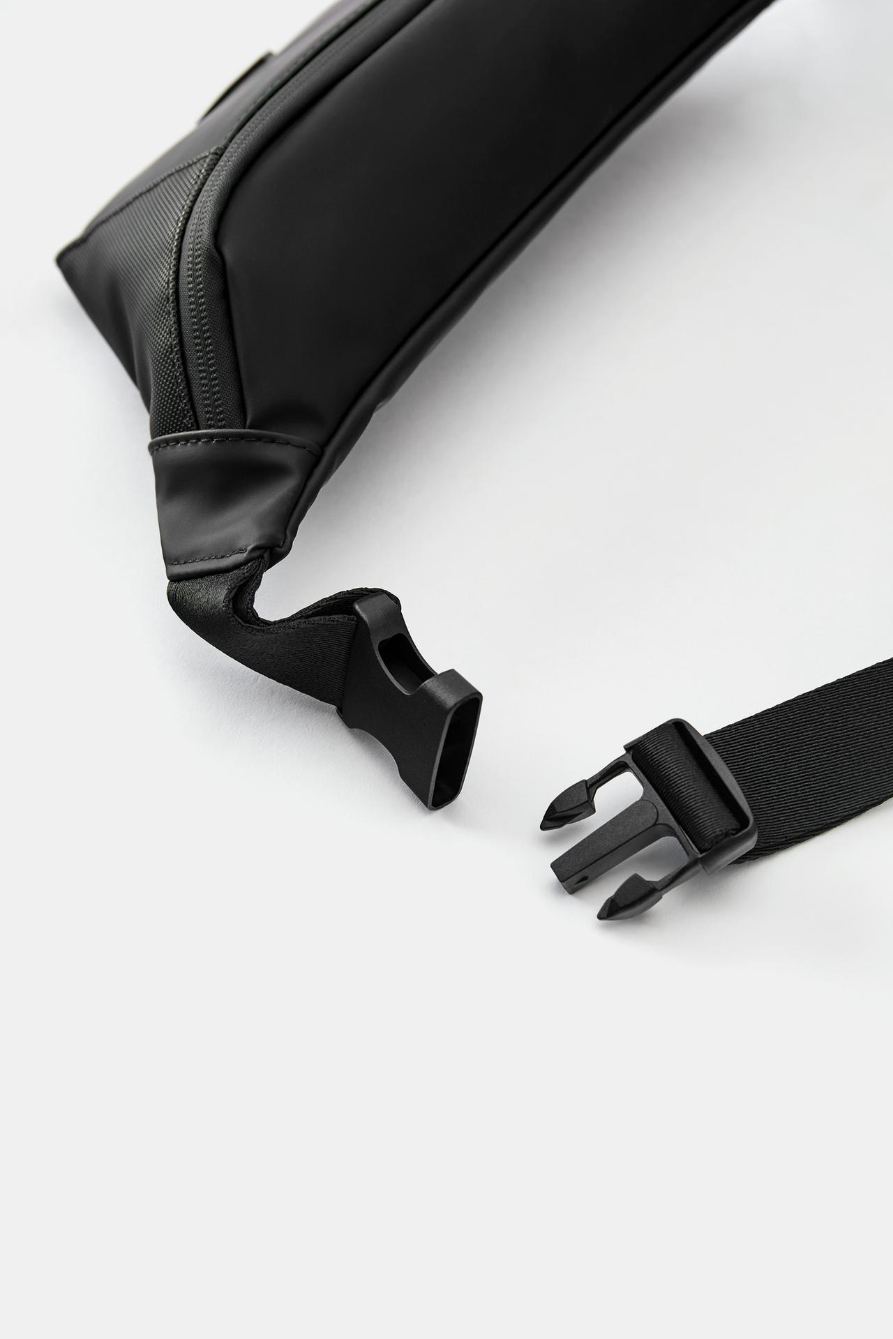 Rubberised belt bag — Black