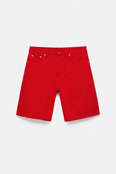 Baggy denim Bermuda shorts — Red 5