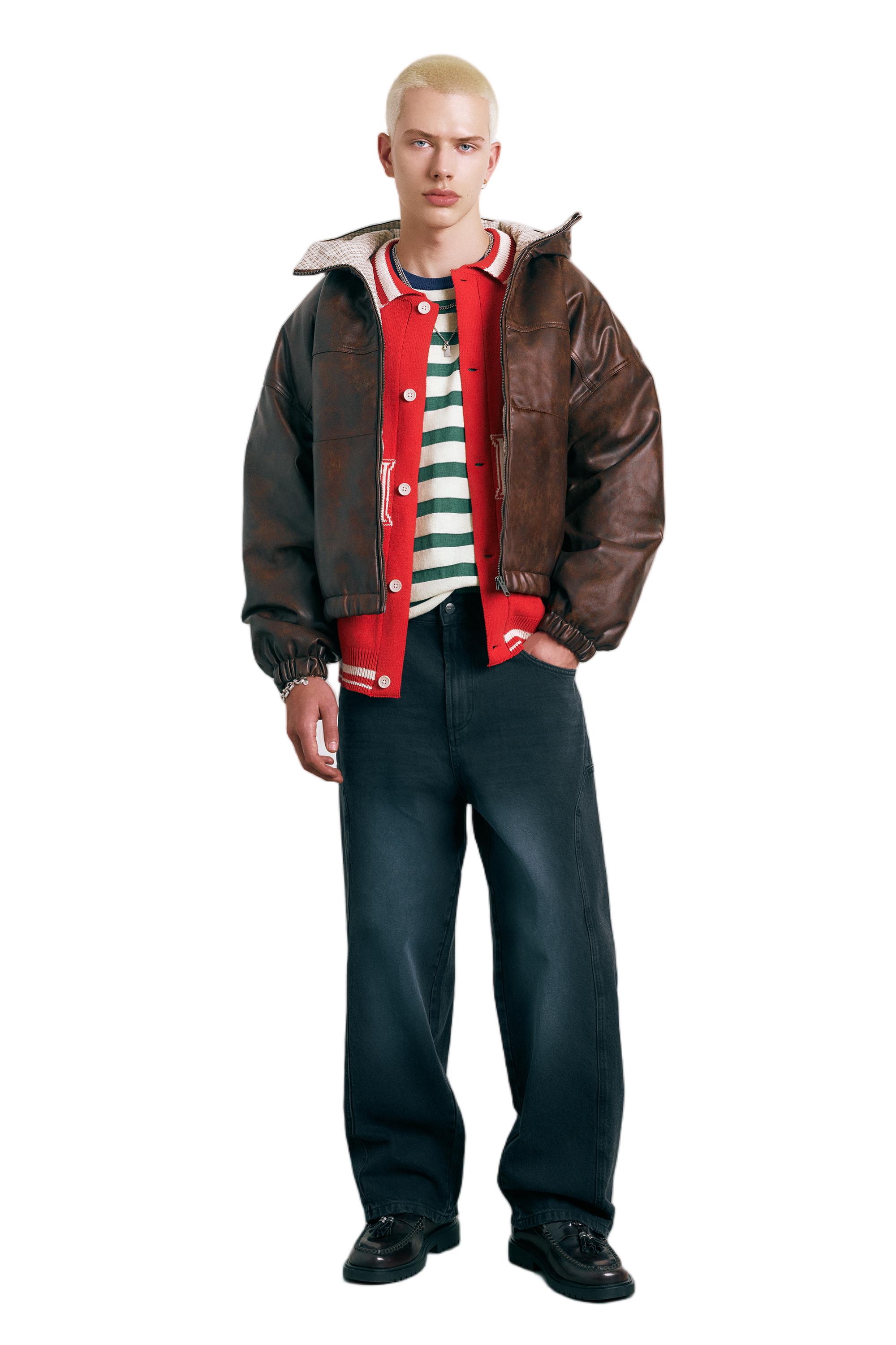 Eskitme suni deri ceket - Görsel 26