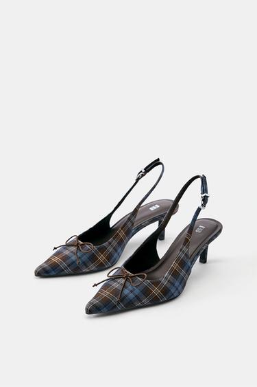 Checked slingback heels — Multi-colored 3
