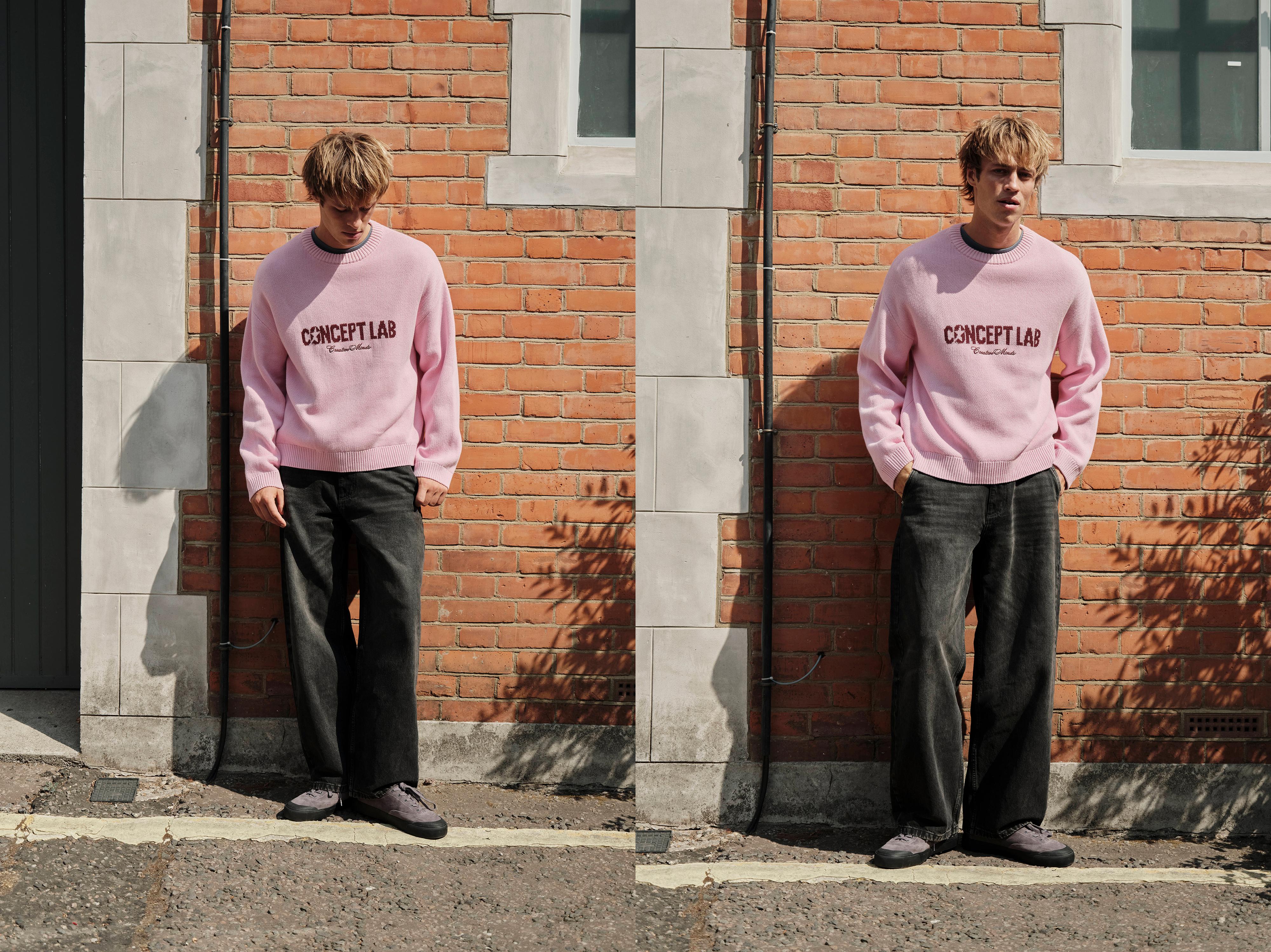 Pull&Bear STWD grafikli kazak görsel 7