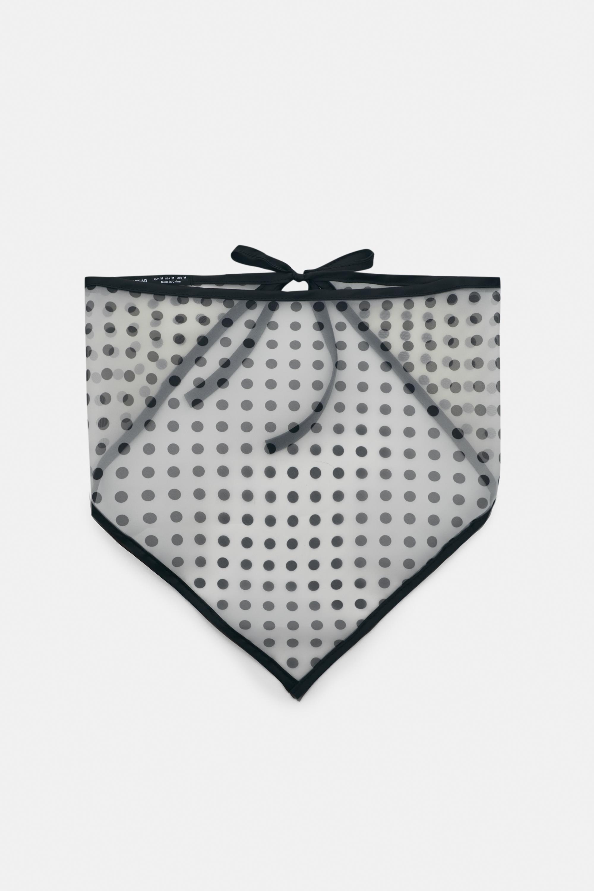Yarı transparan puantiyeli bandana - Görsel 3