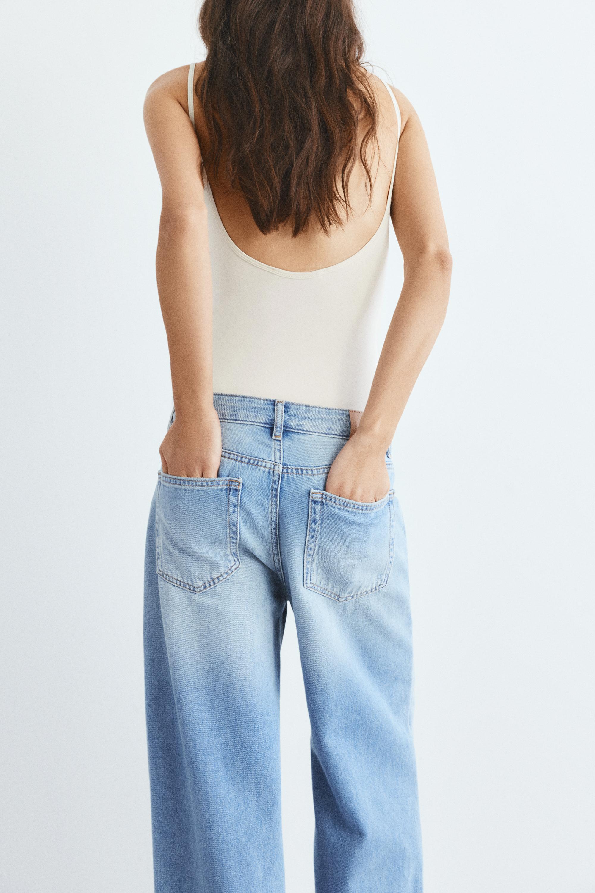 Polyamide bodysuit with thin straps — Cream