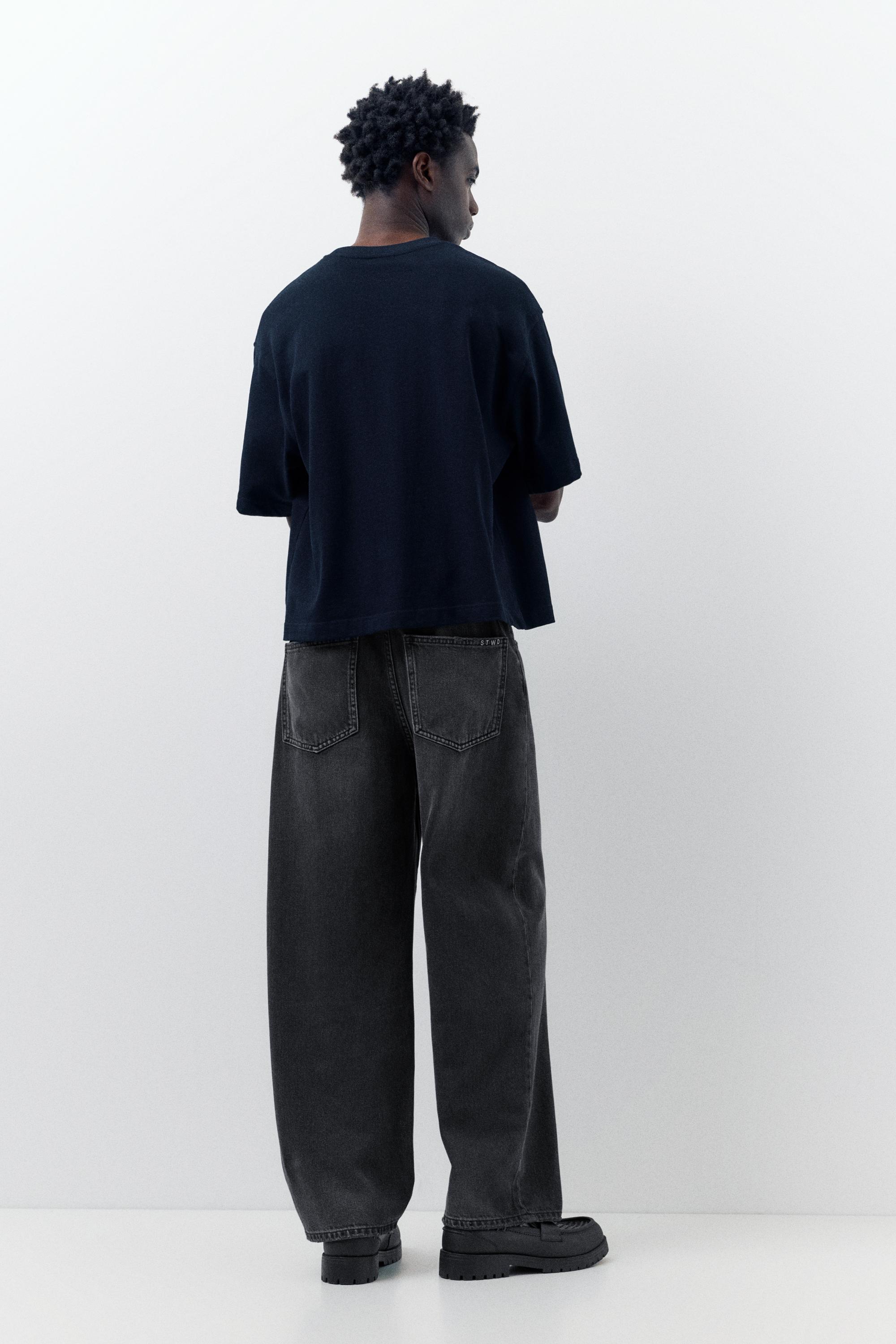 Relaxed fit baggy jeans — Faded black