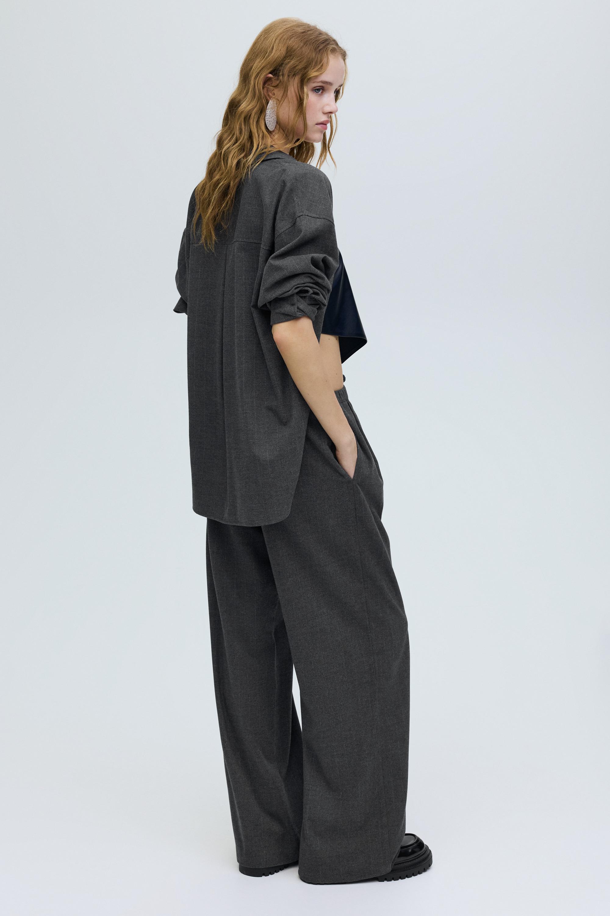 Pinstripe jogger trousers — Grey