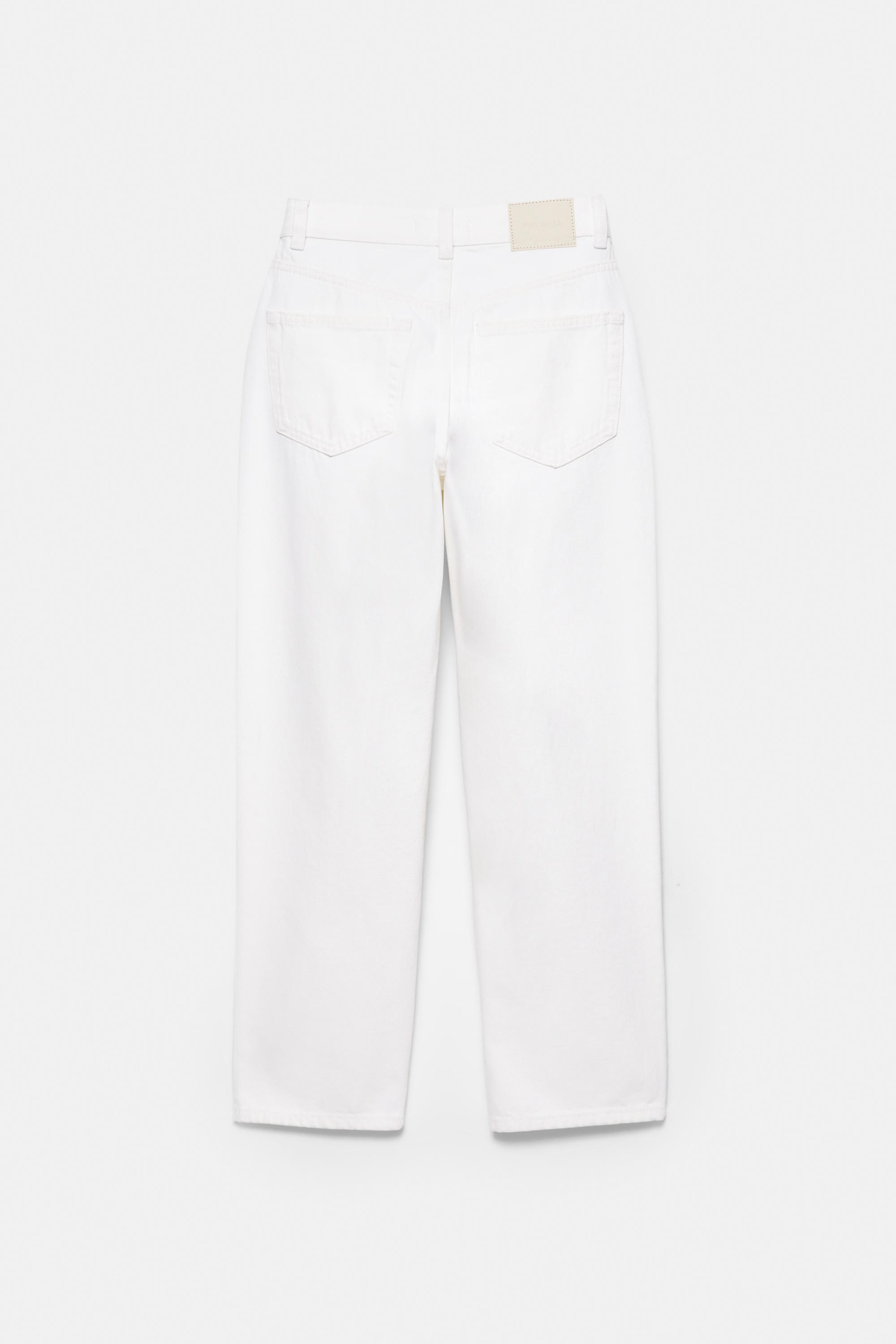 High-waist mom jeans — Bright white